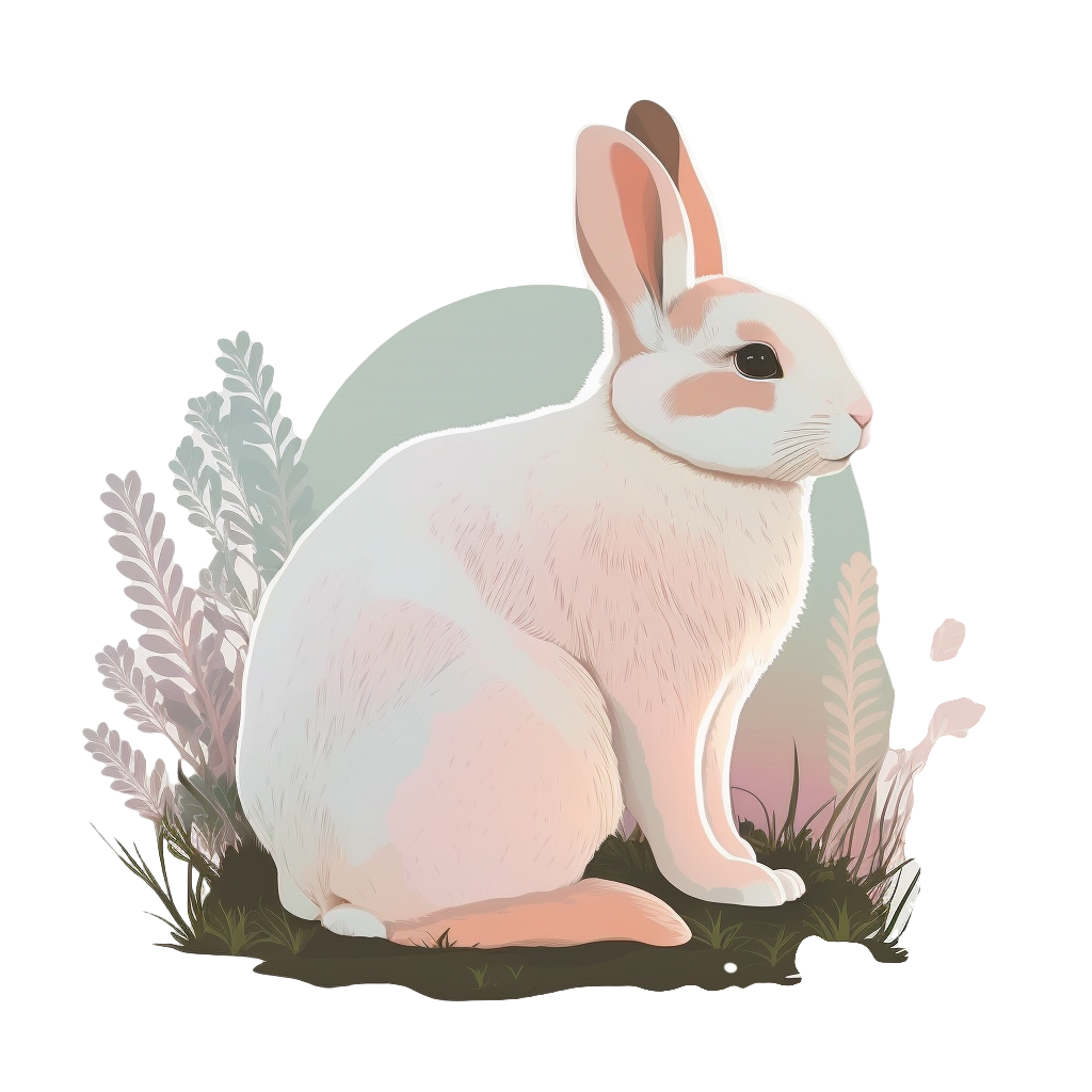 Cute little white rabbit PNG graphic material
