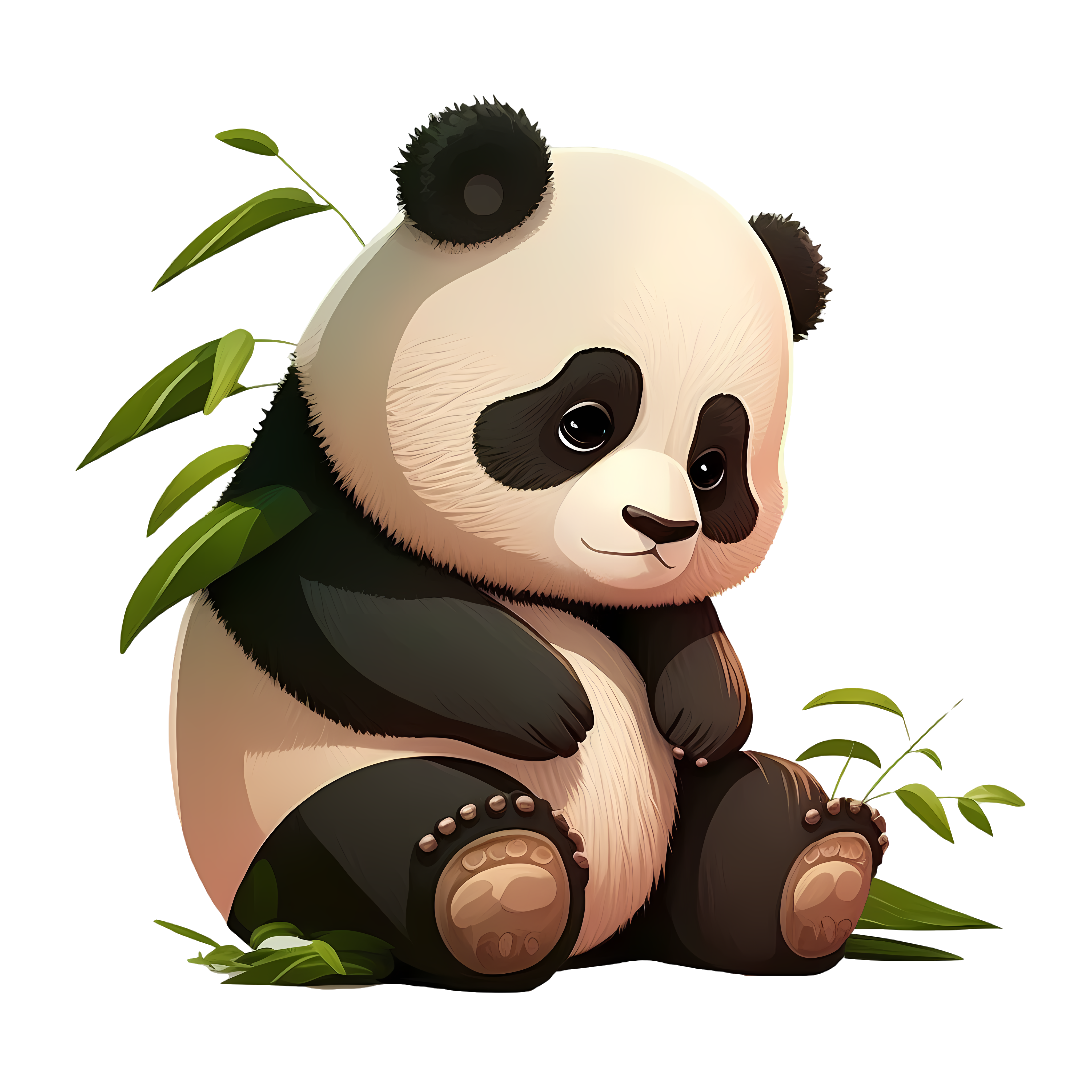 Children's illustration panda material