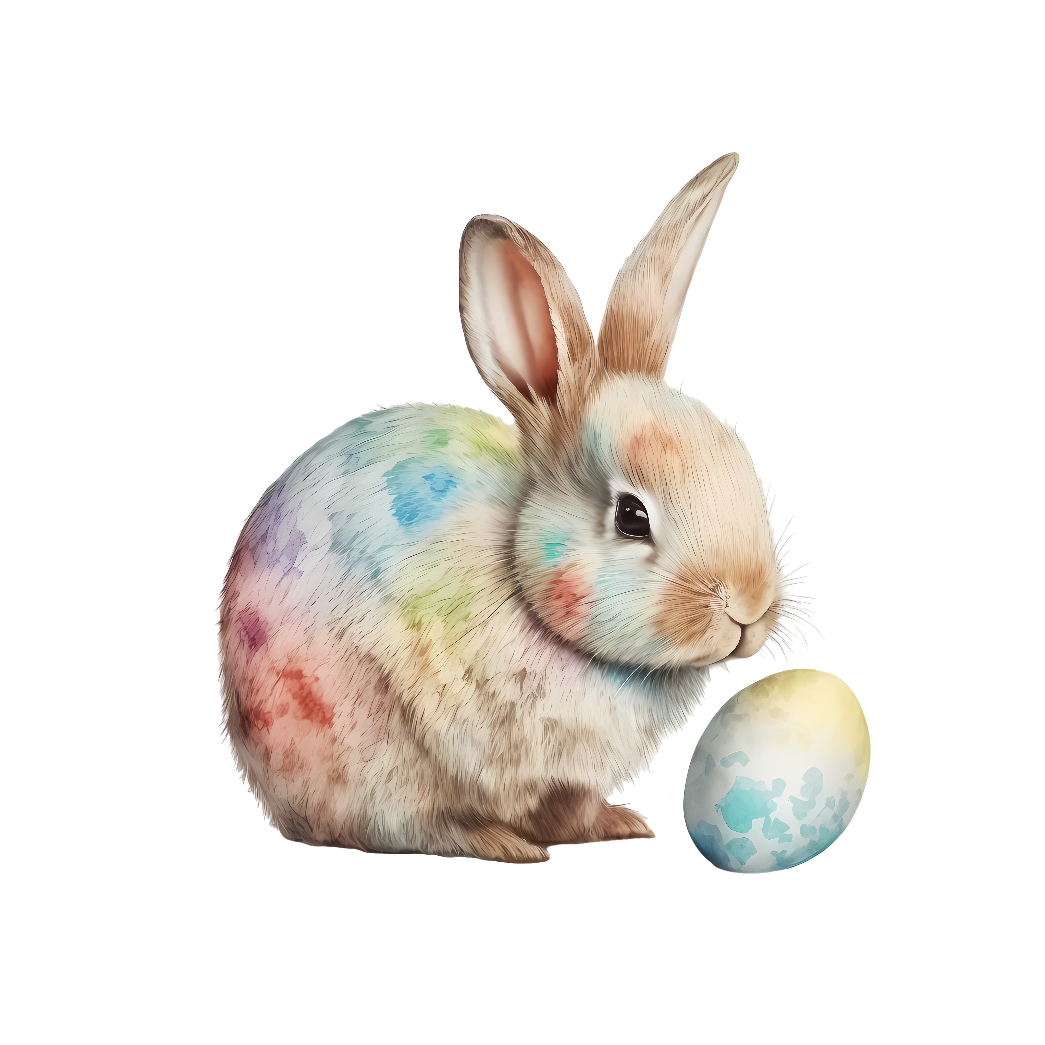 Cute retro-style rabbit illustration design material