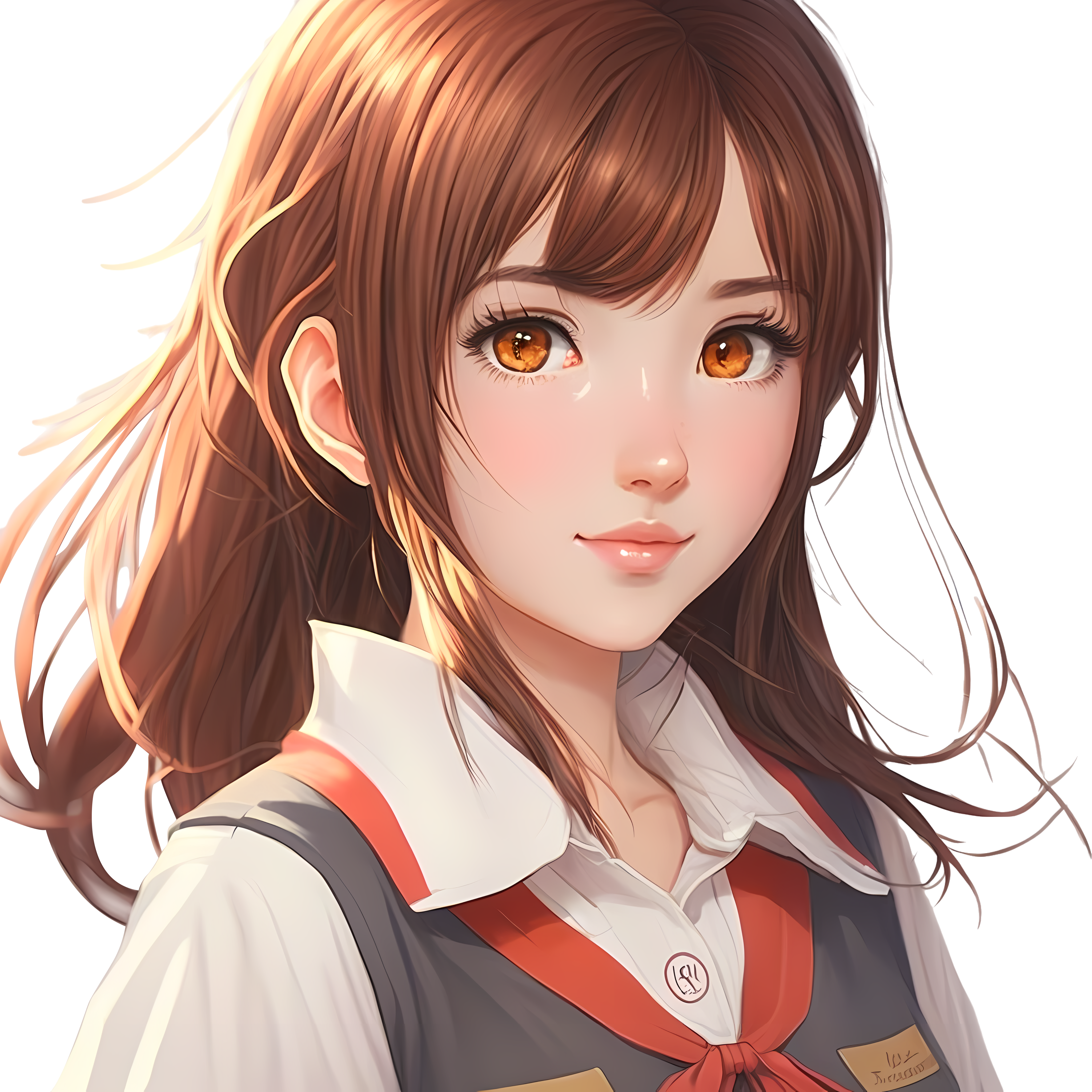 Cute anime girl PNG graphic material