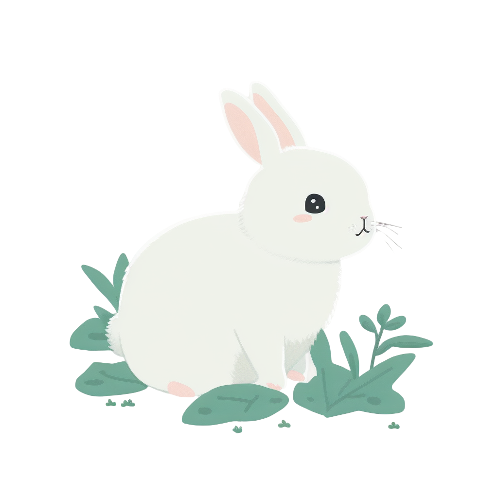 Cute little white rabbit PNG graphic material