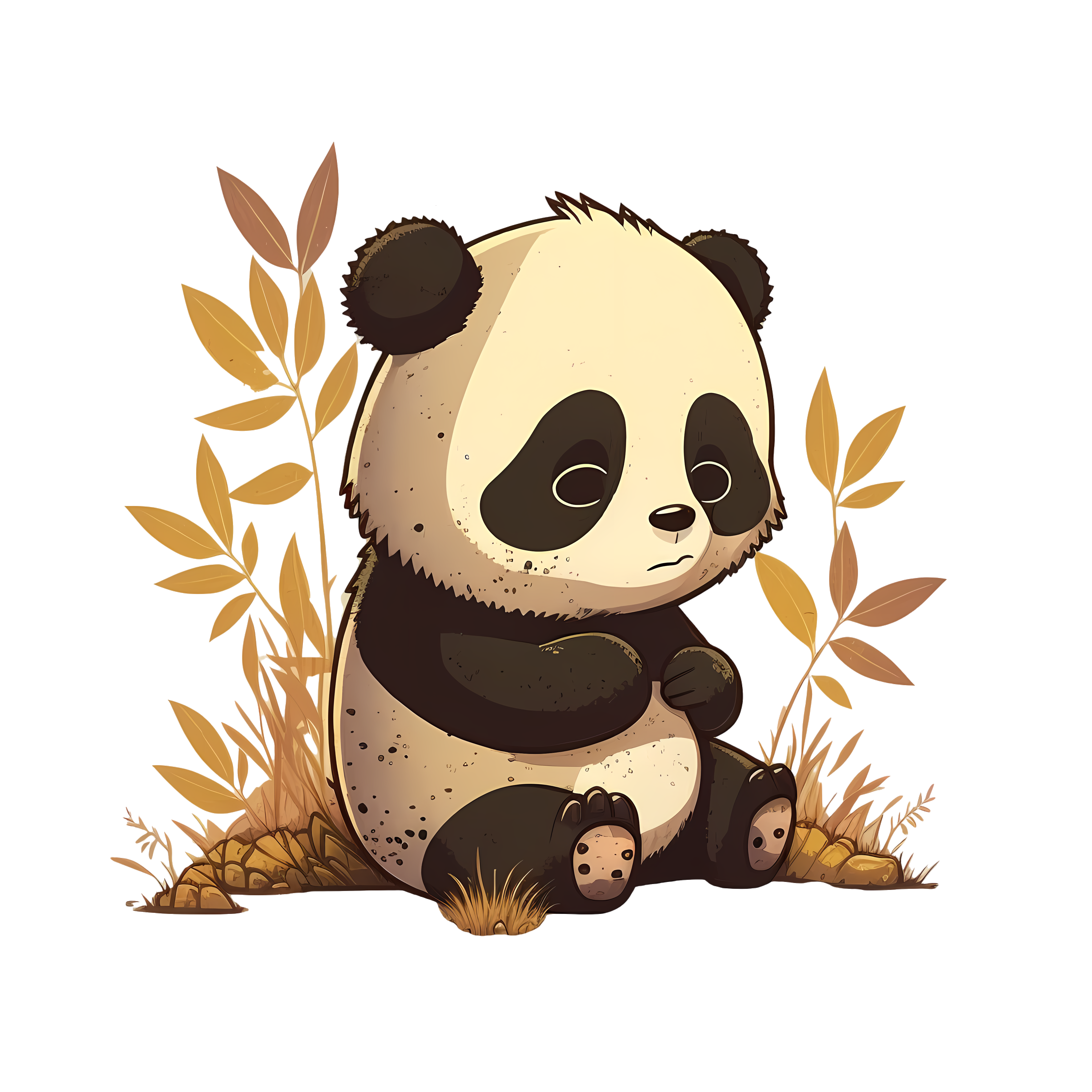 Cute cartoon panda illustration material