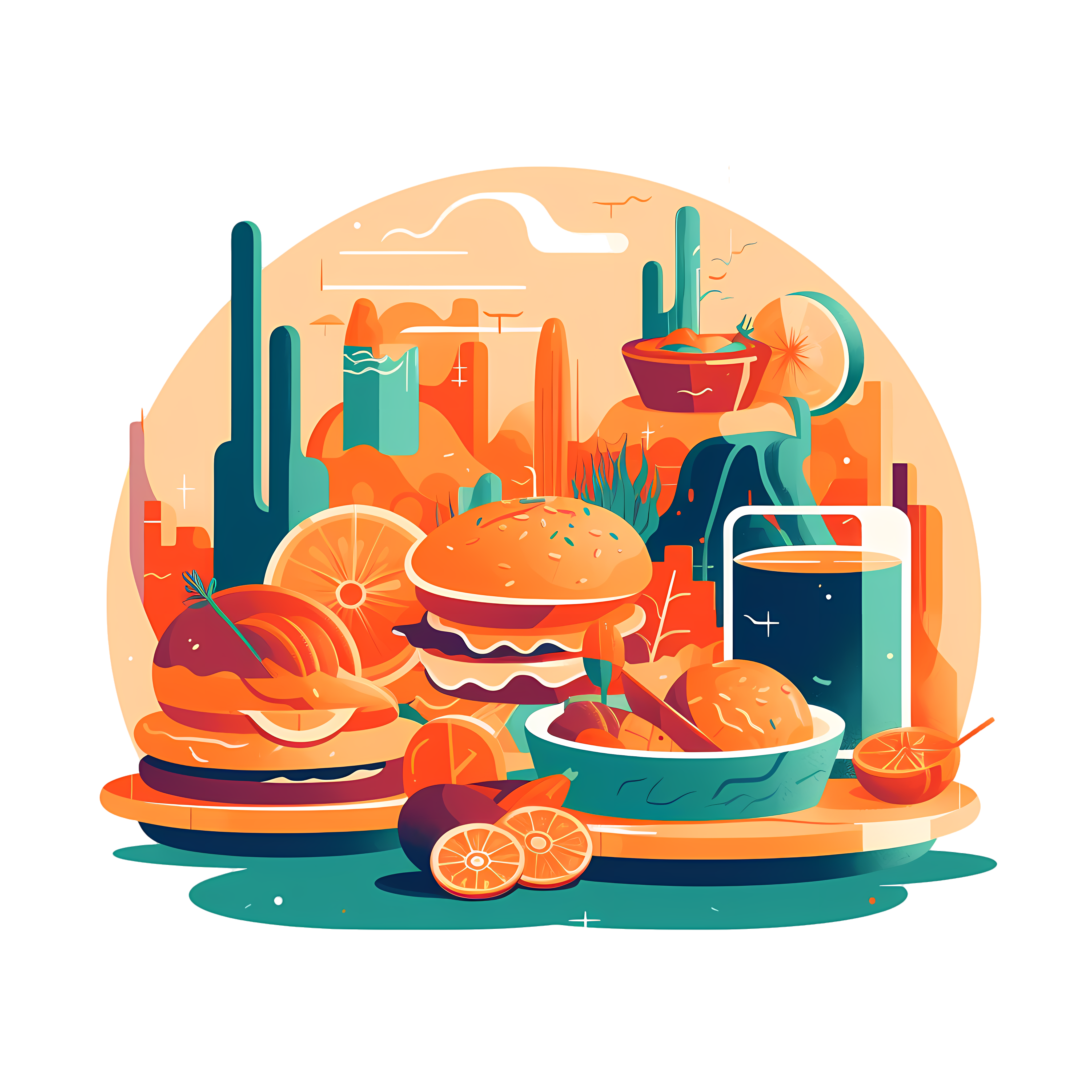 Western-style flat illustration UI design materials
