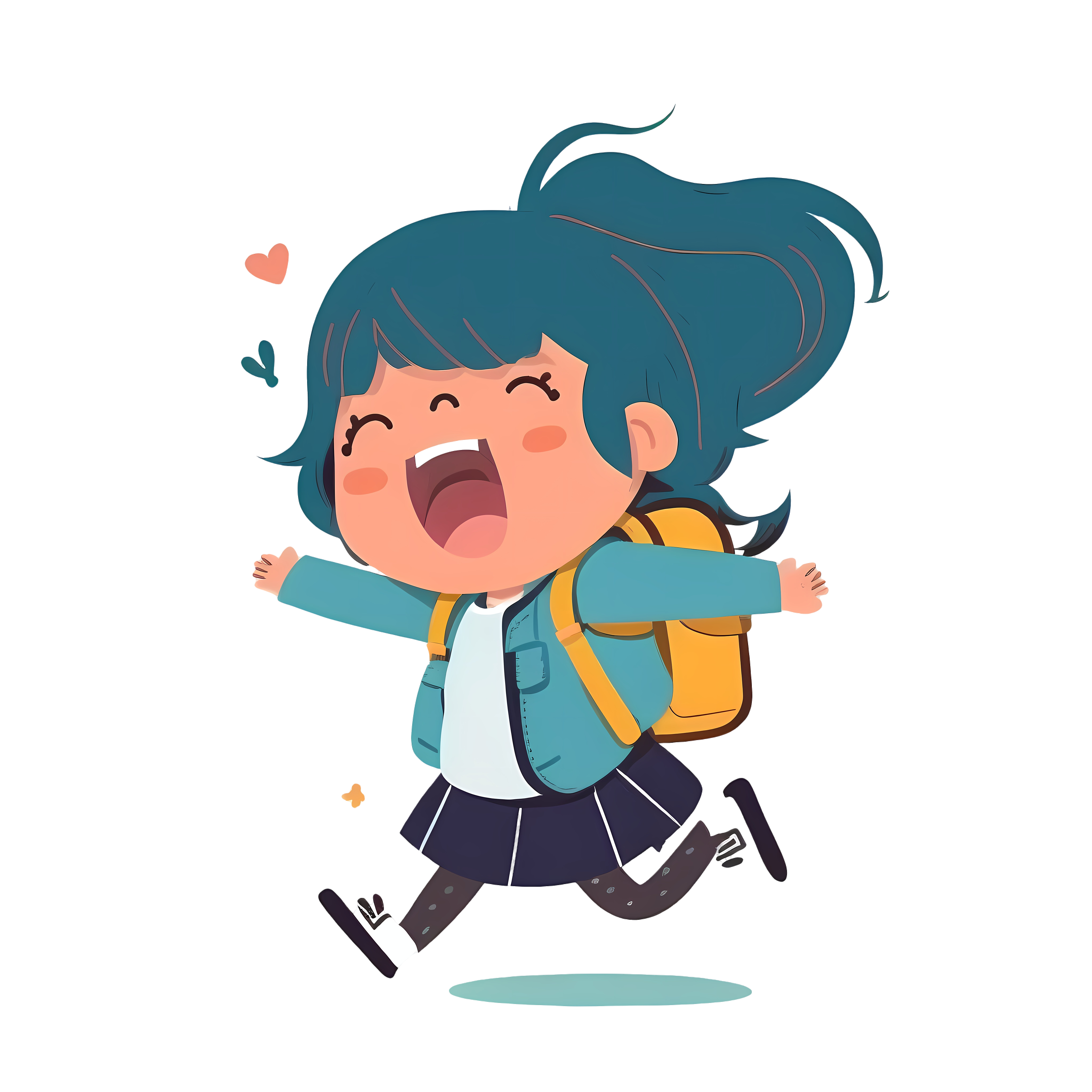 Cute little girl backpack illustration design