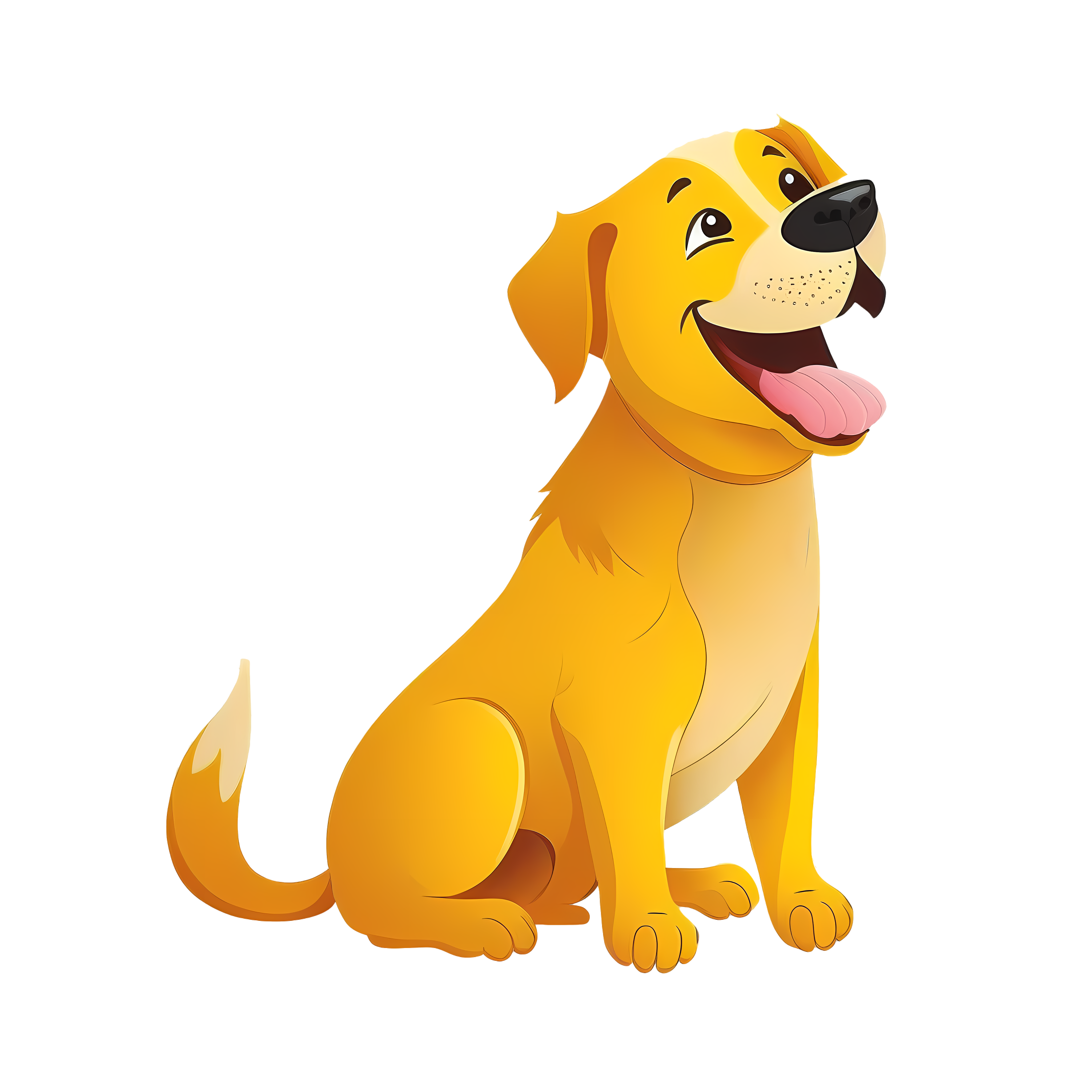 Cute cartoon yellow dog illustration