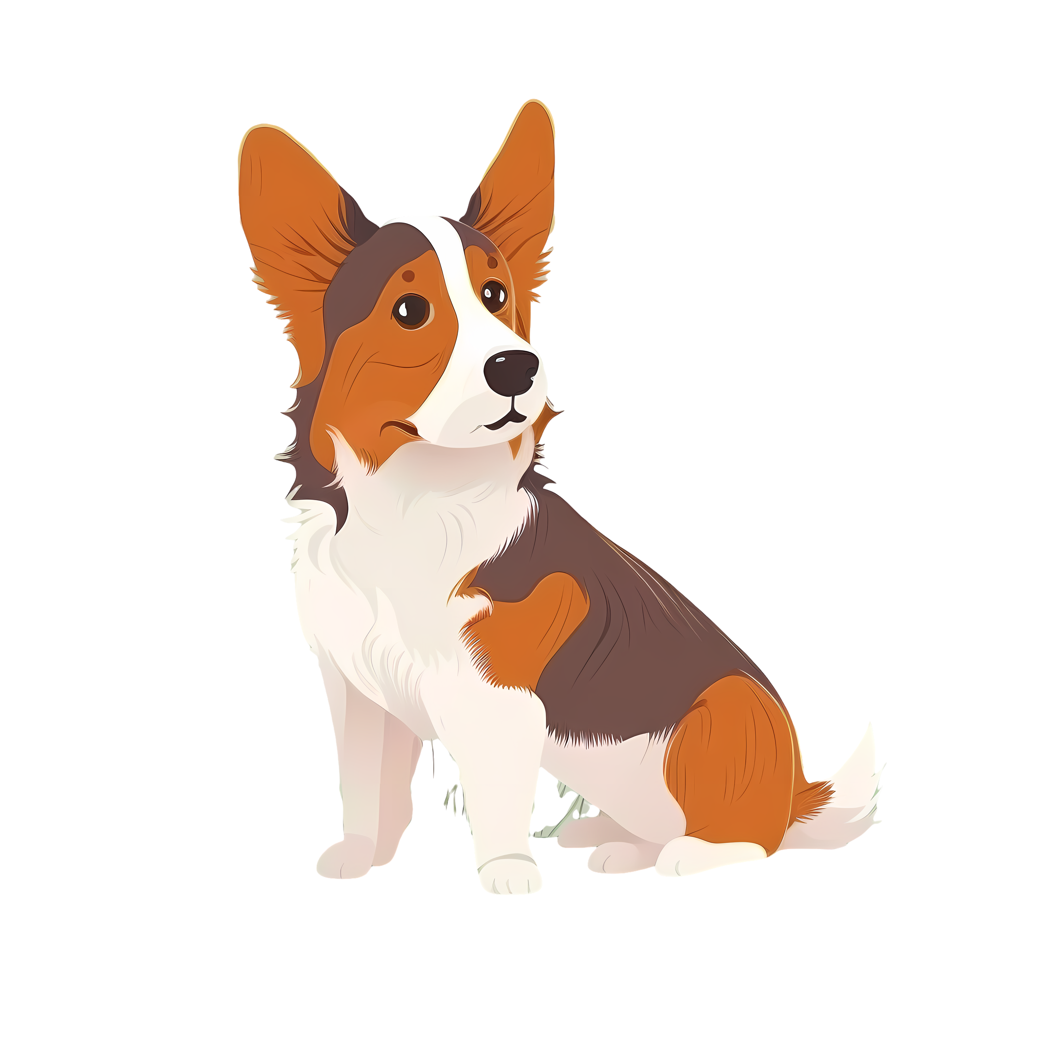 Simple line drawing of a dog PNG graphic material