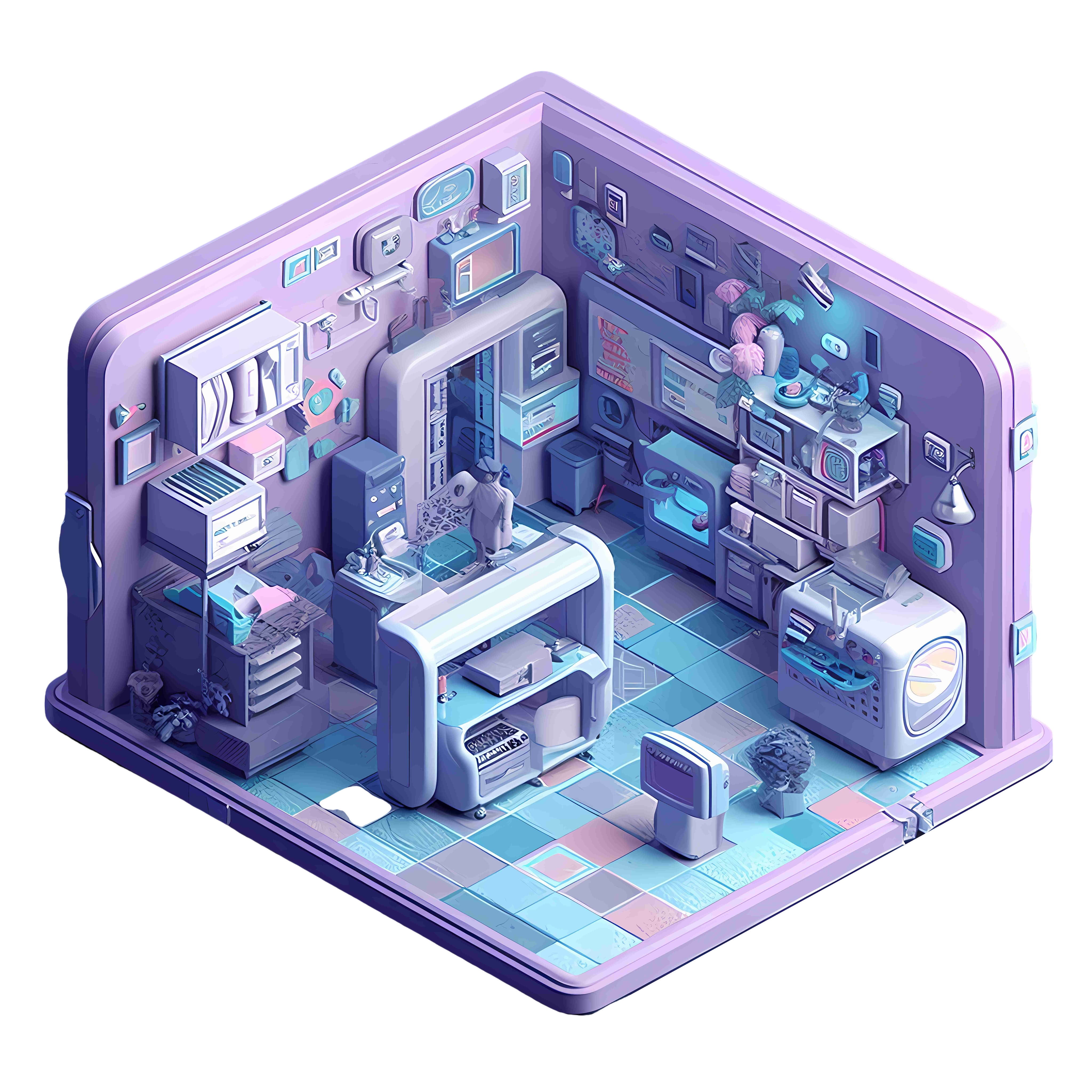 Transparent Technology Studio PNG Graphic Material
