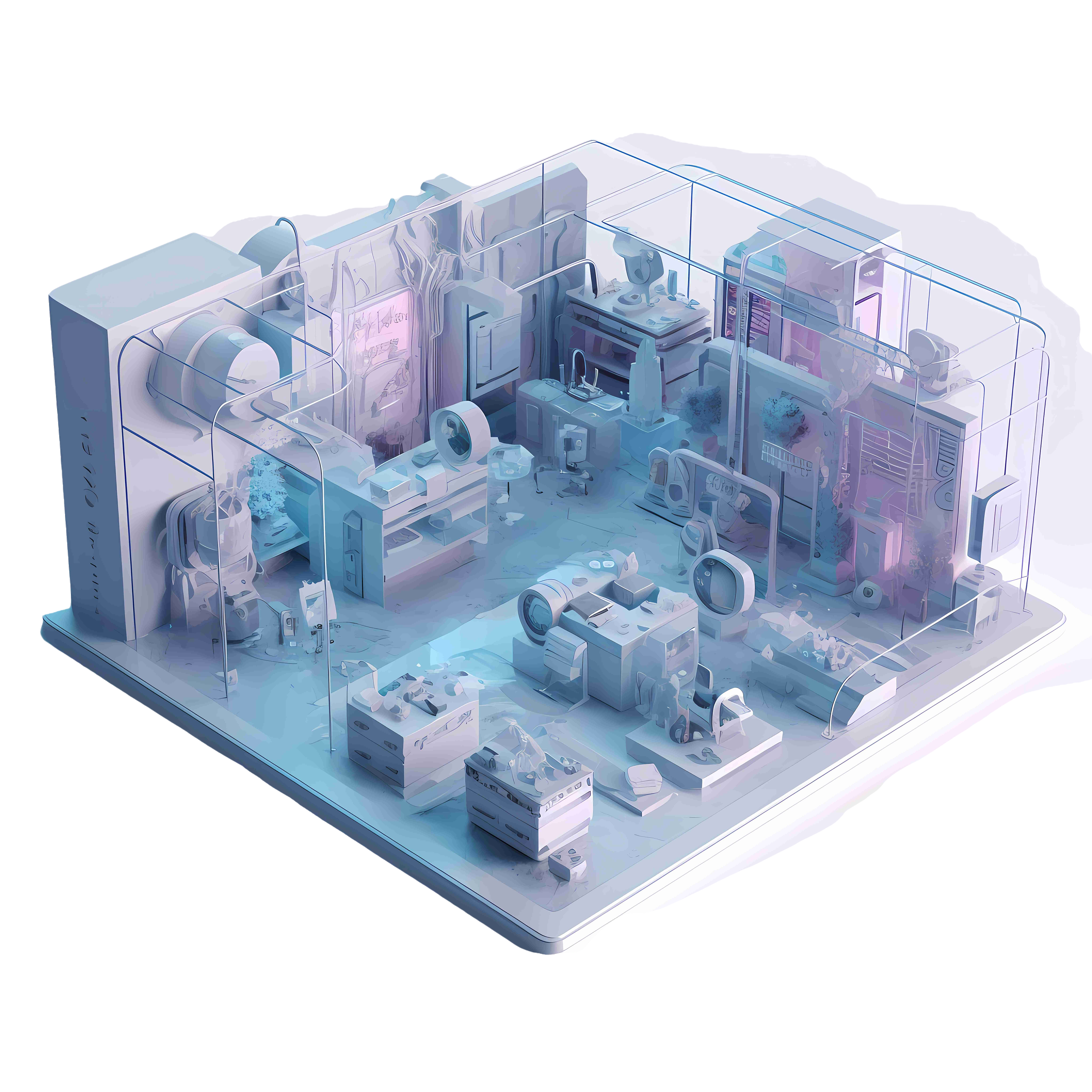 Light and Shadow Technology Blue House 3D Art Graphic Material