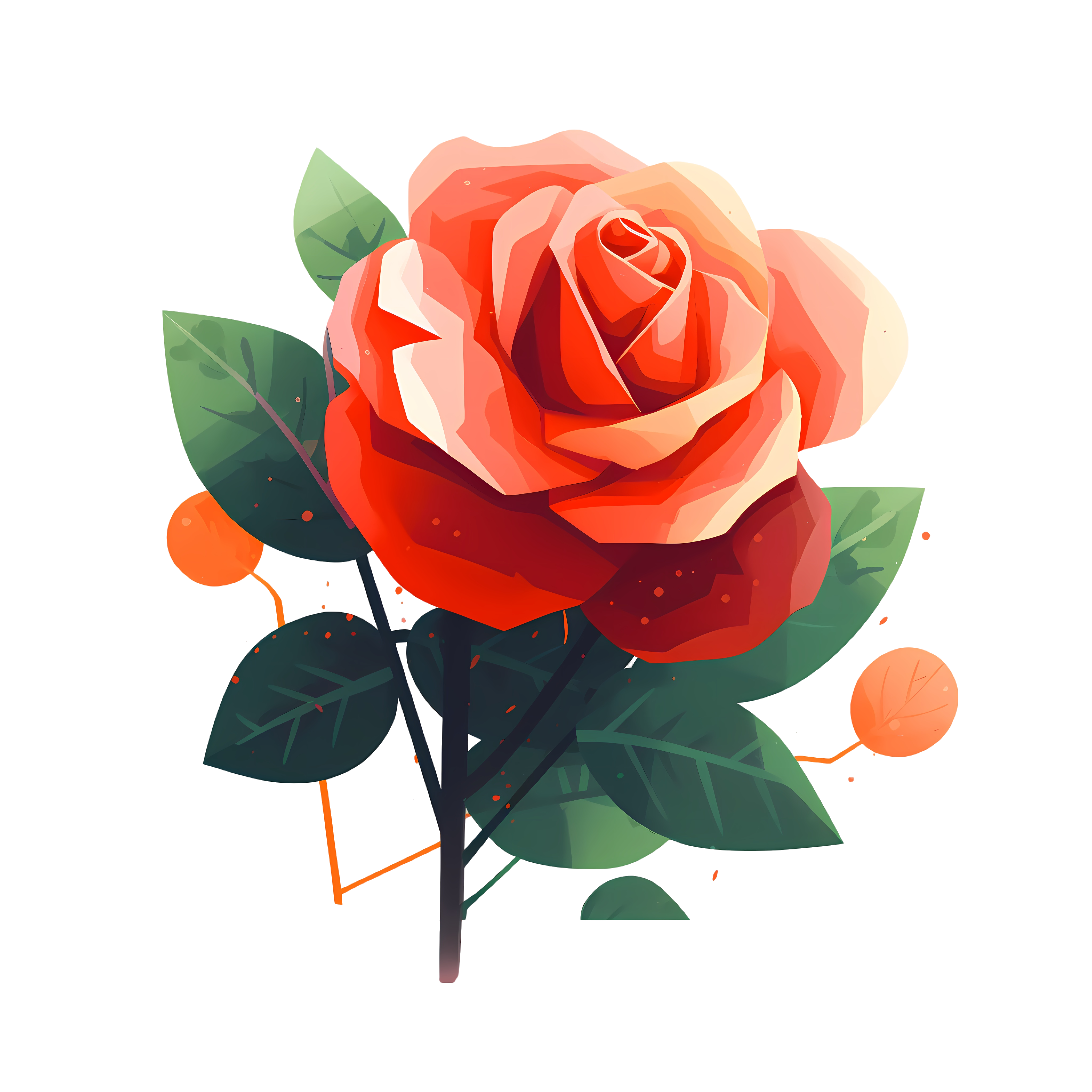 Minimalist Rose PNG Graphic Material