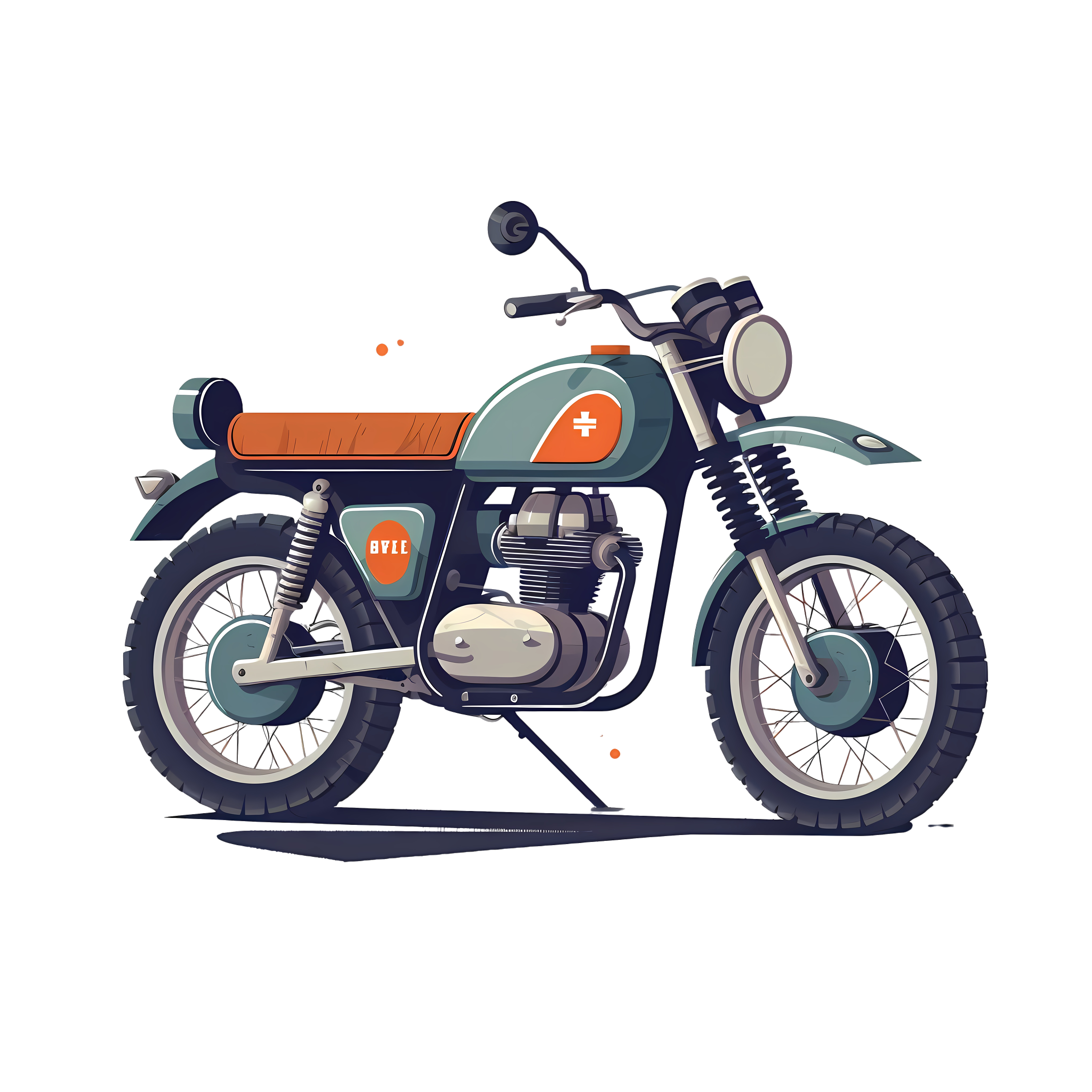 Flat illustration motorcycle white background design material