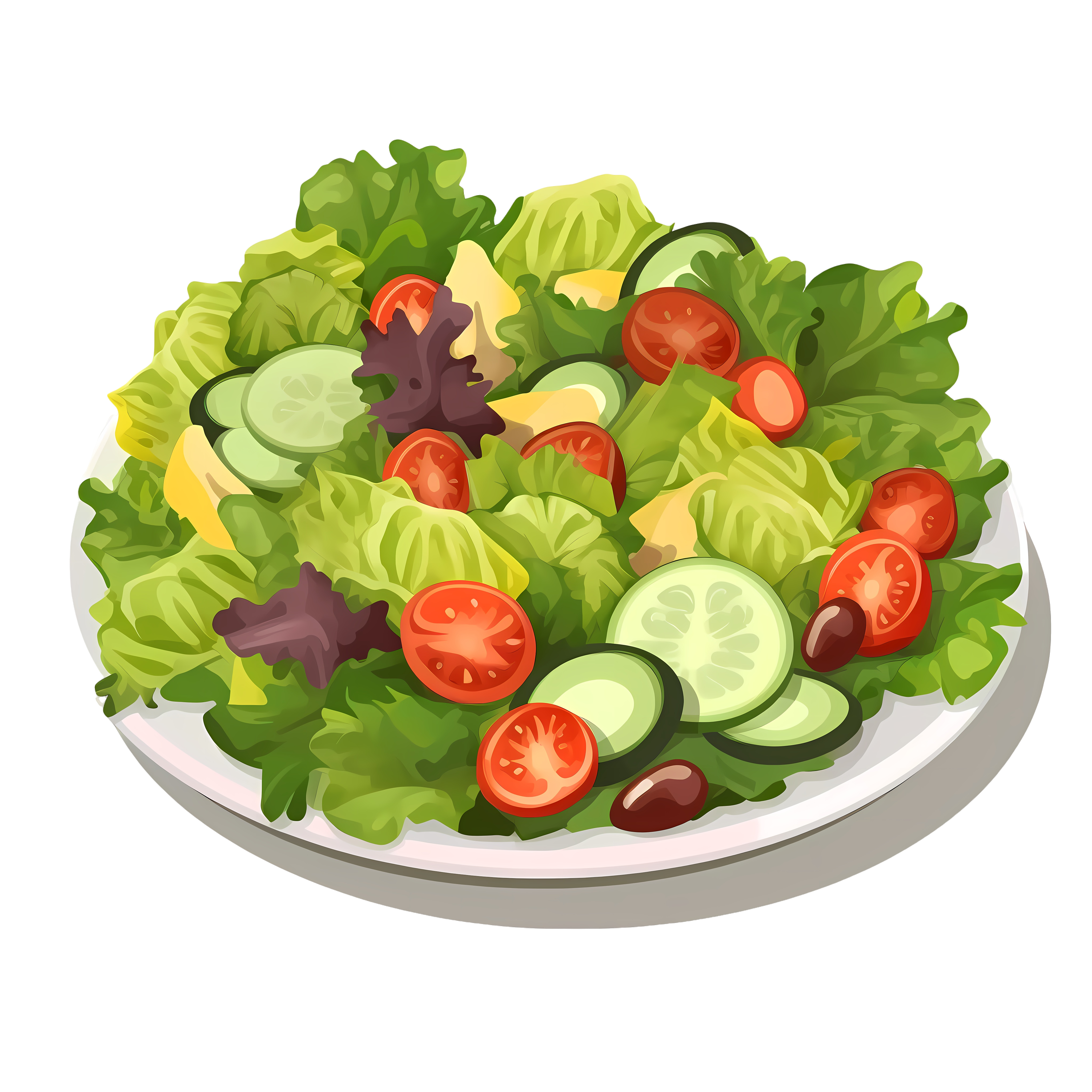 Refreshing Vegetable Salad Vector Illustration