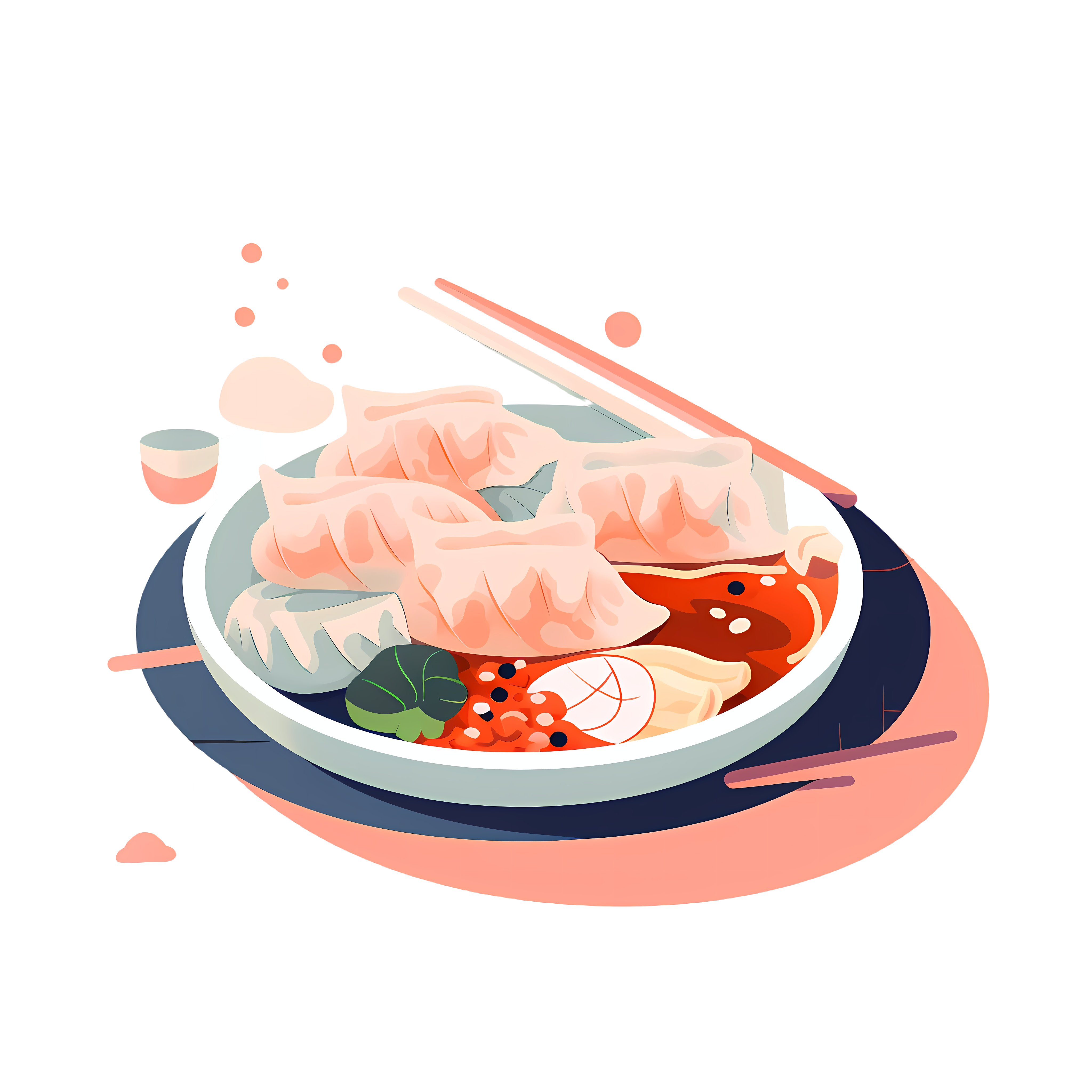 Fresh and Simple Dumpling Illustration Material