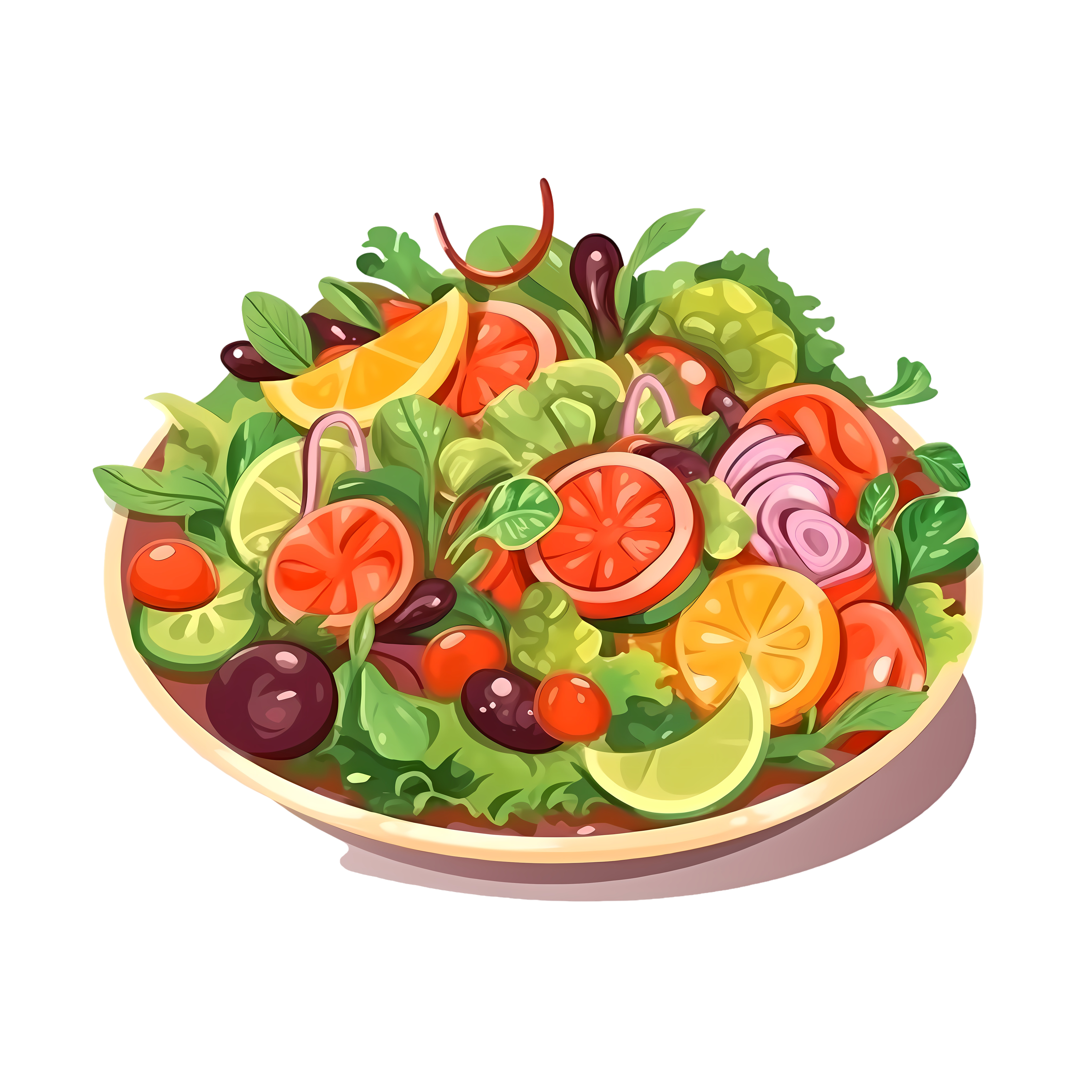 Fresh Vegetable Salad Vector Illustration