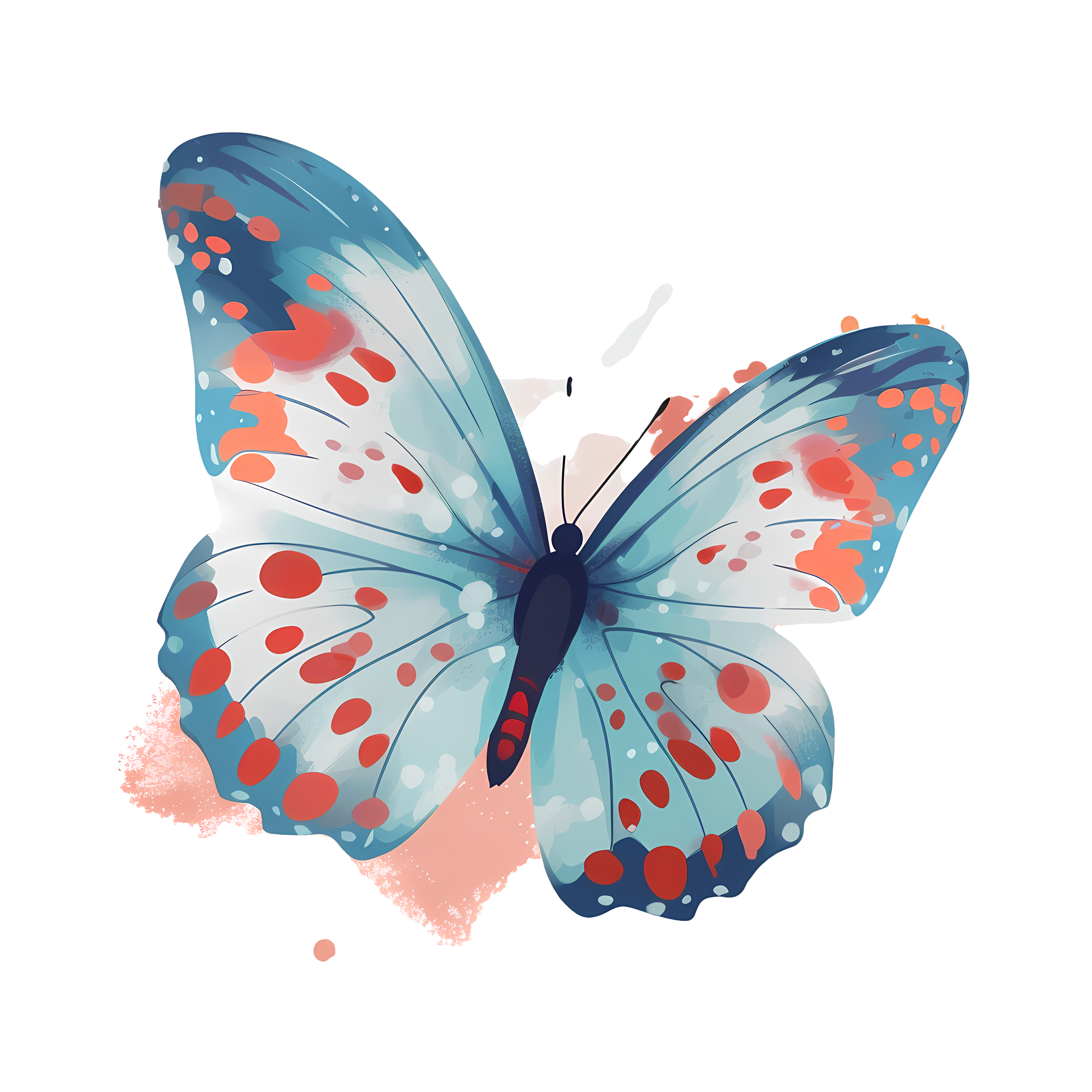 Transparent background butterfly vector illustration