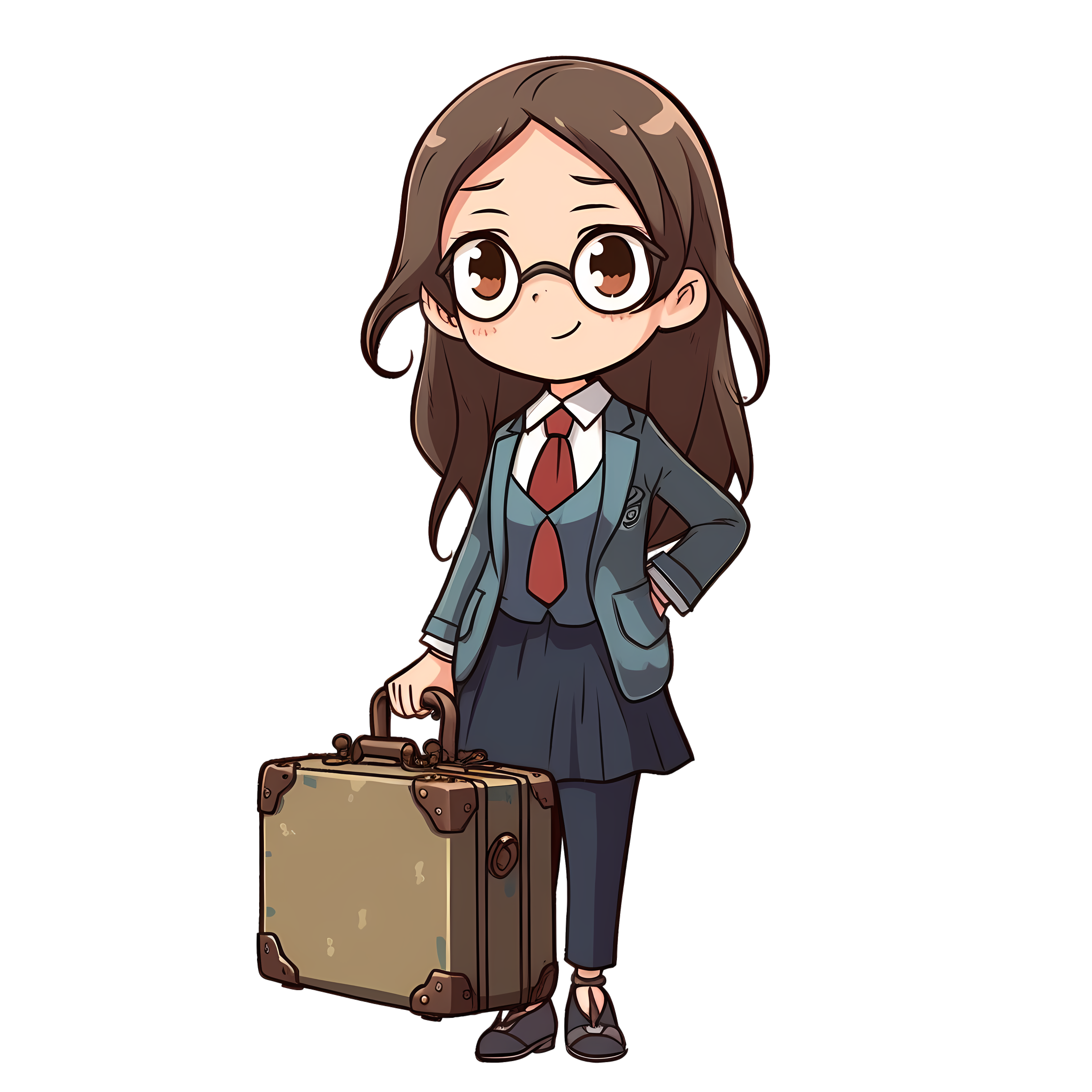 Vector illustration materials of professional women in the style of Hayao Miyazaki