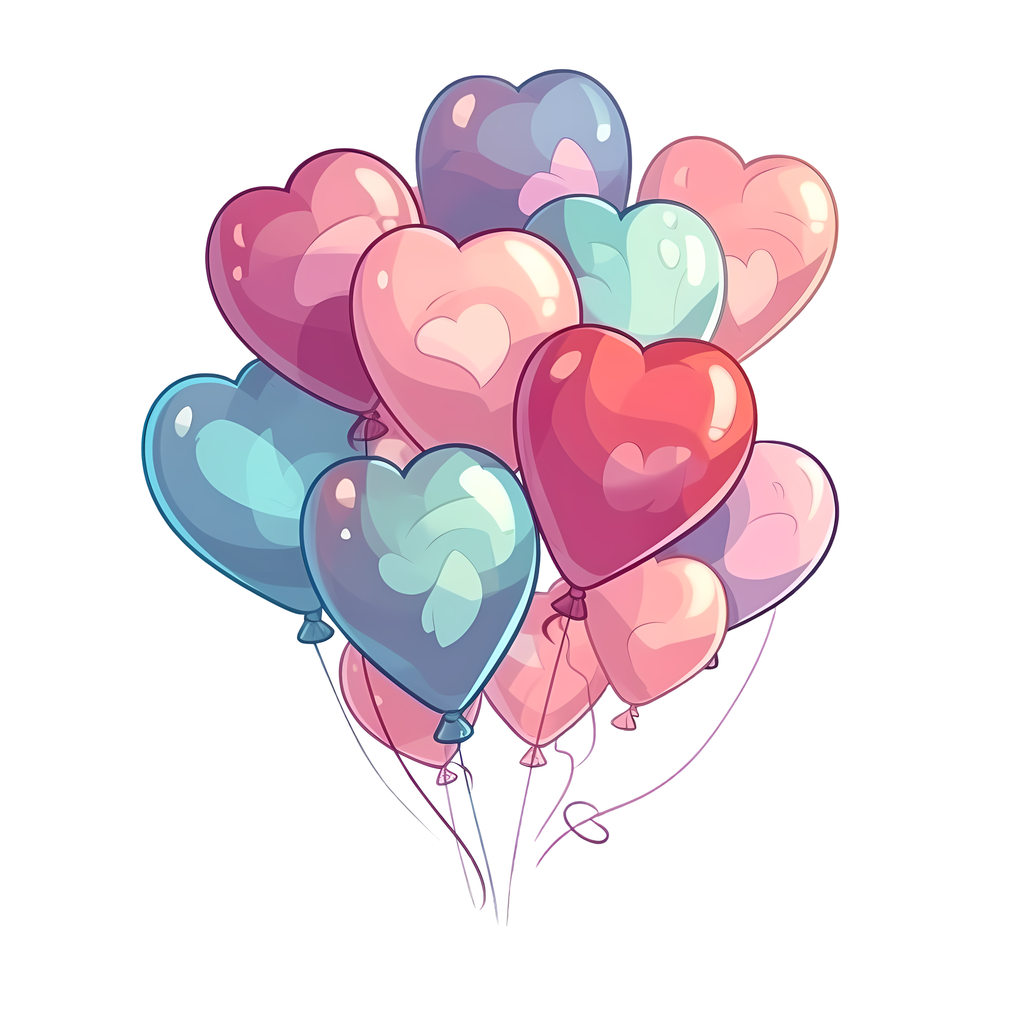 Creative design commercial heart-shaped balloon graphic material