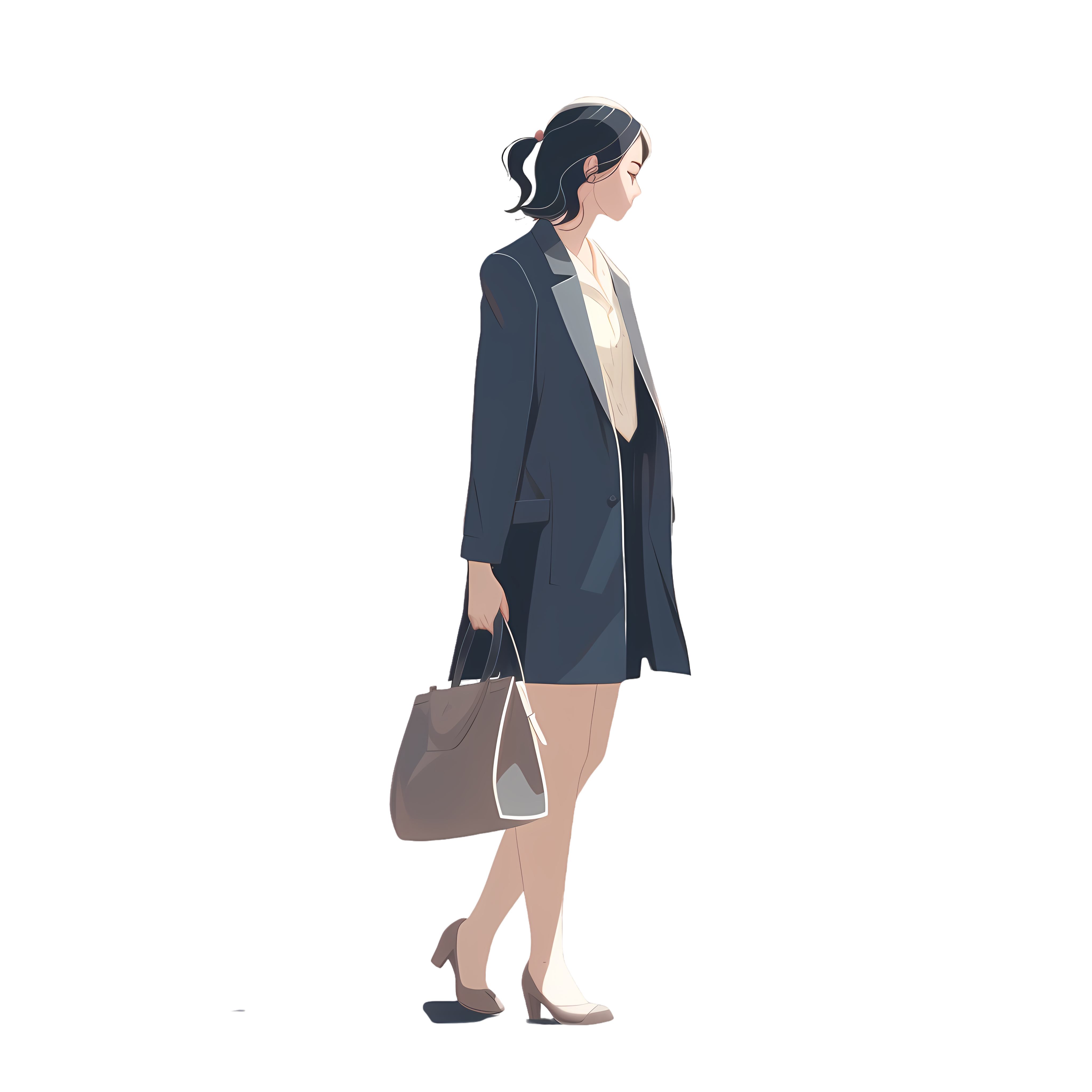 White Background Fresh Illustration Design Material - Young Women's Outfit
