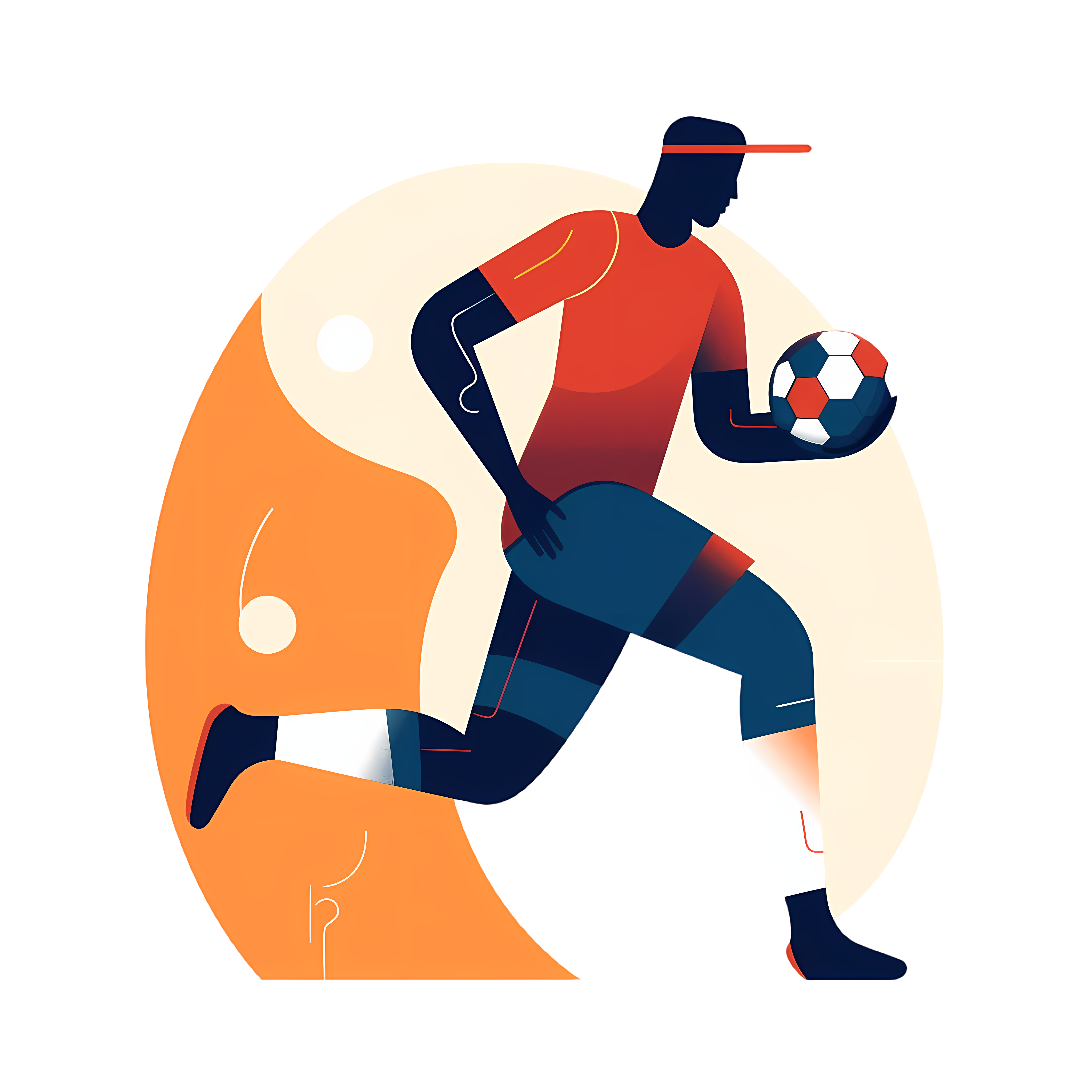 Illustration design materials for football players