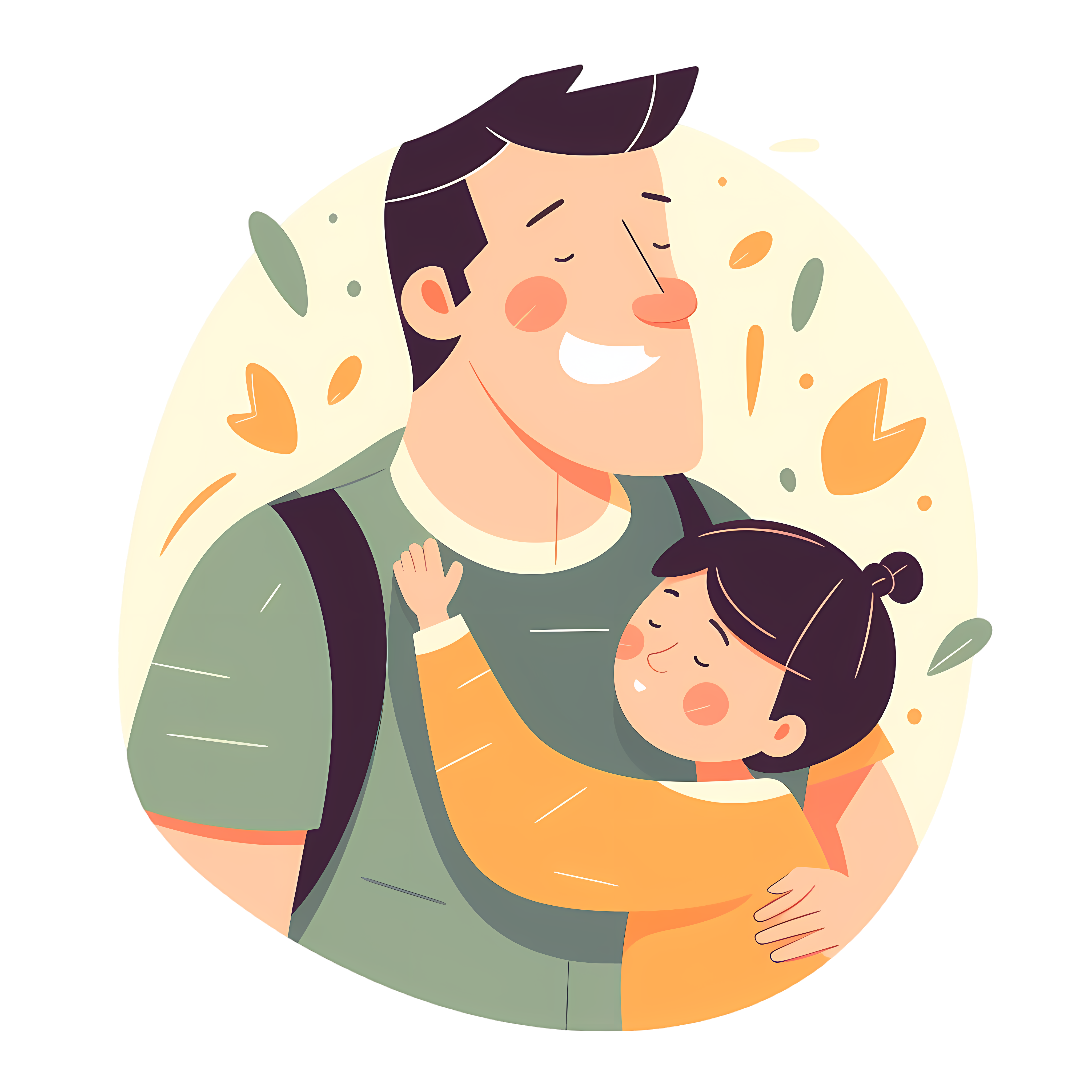 Father's Day Father-Son Happiness Vector Illustration