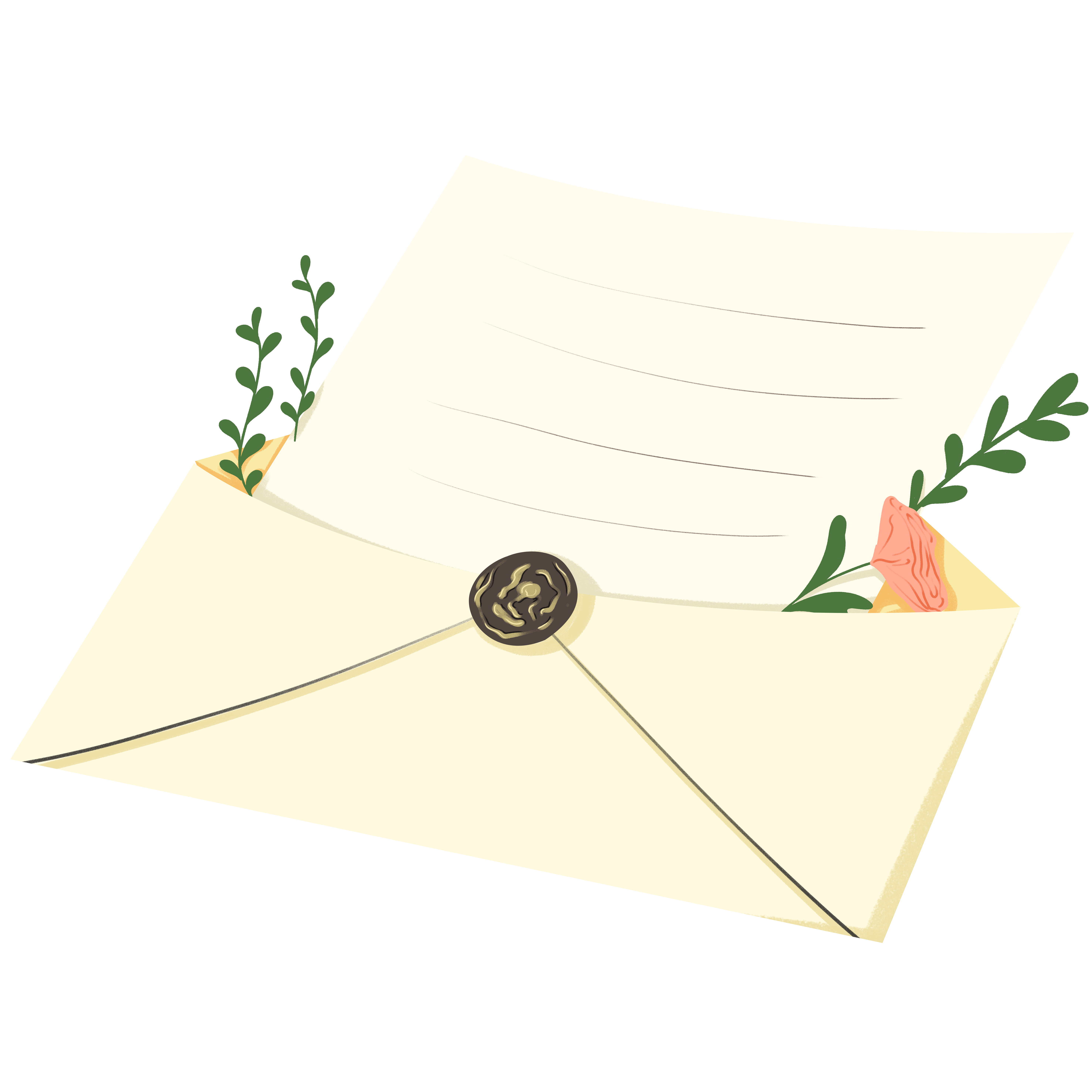 Fresh and Simple Hand-drawn Envelope PNG Material