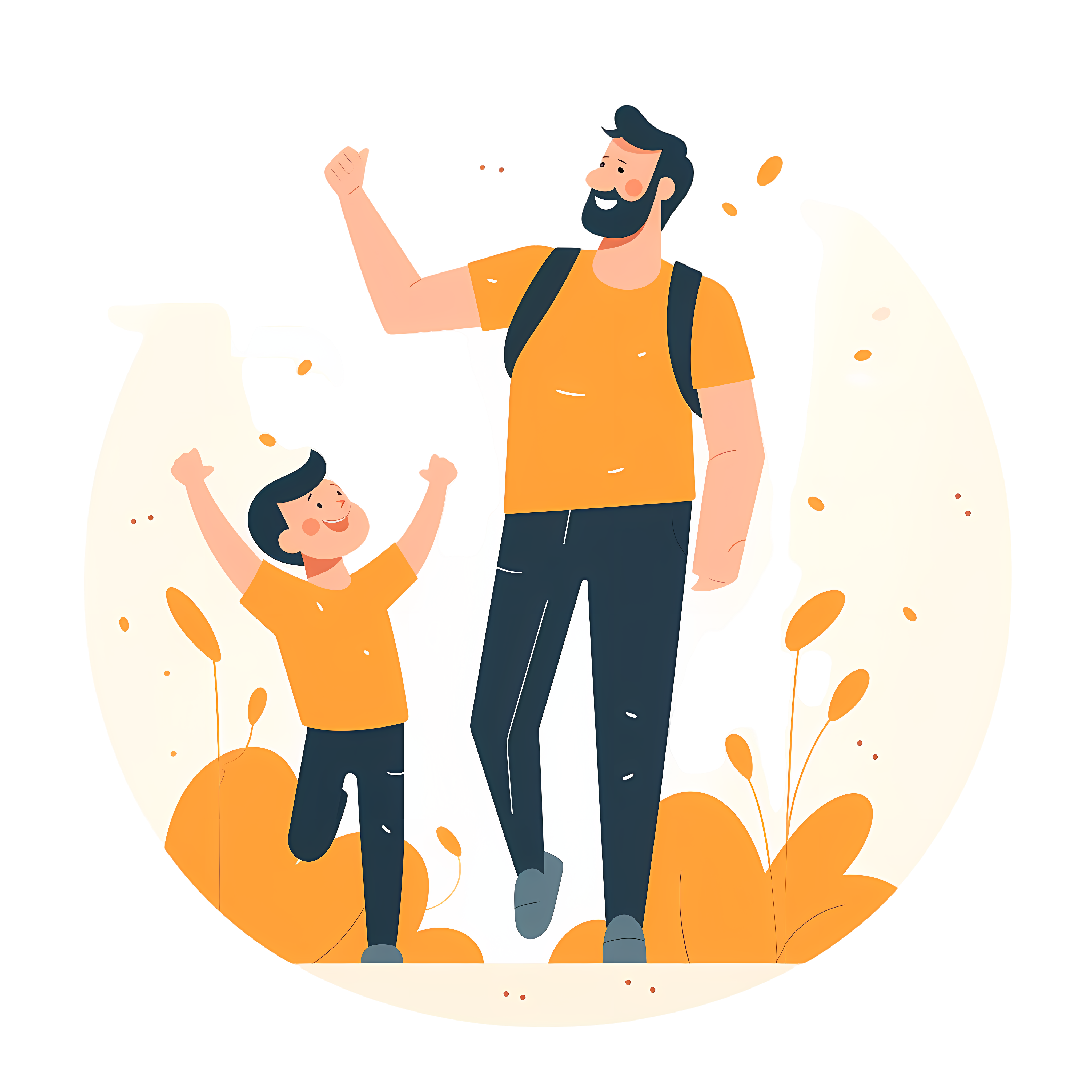 Father's Day Father-Son Happiness Vector Illustration Design