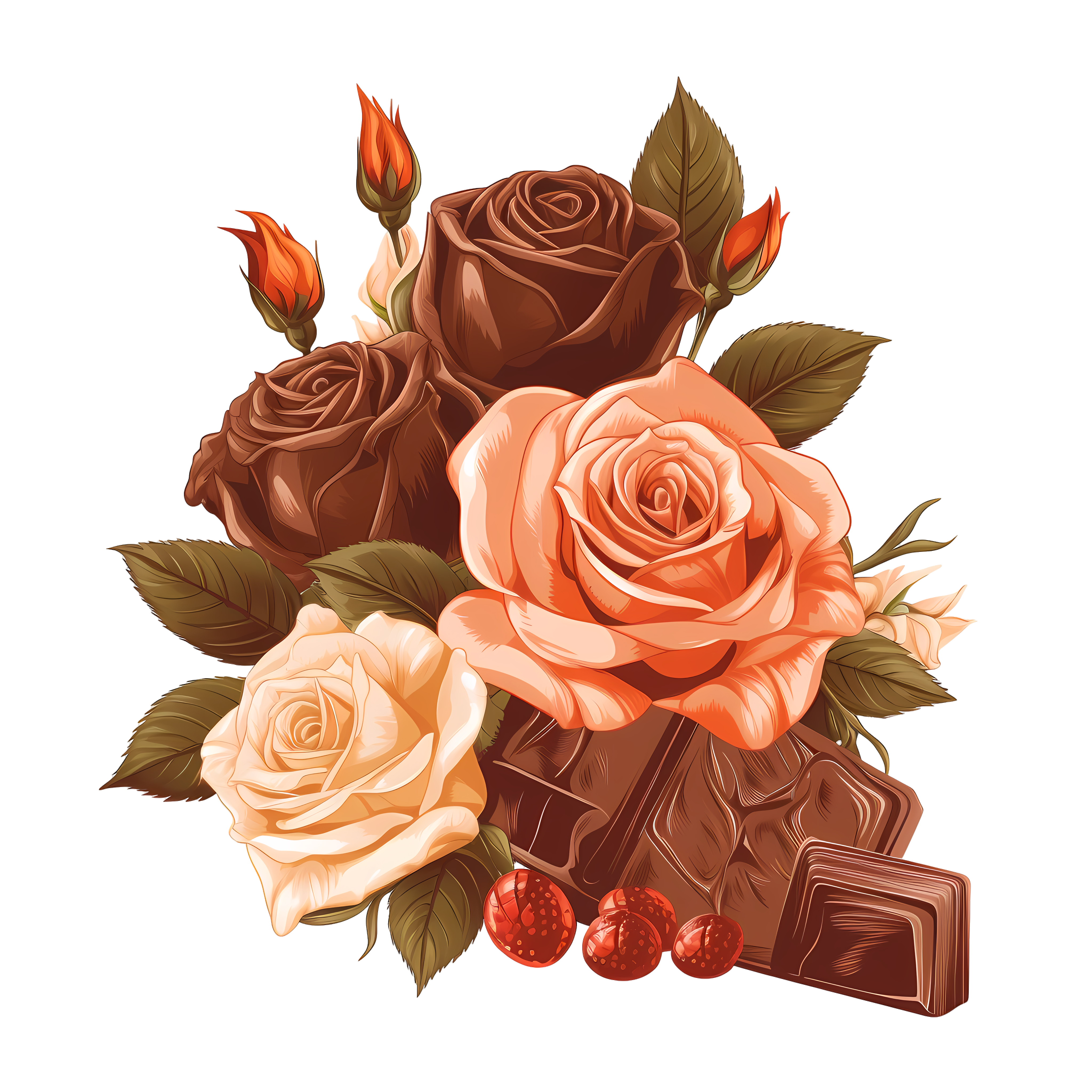 Chocolate Rose Illustration Design