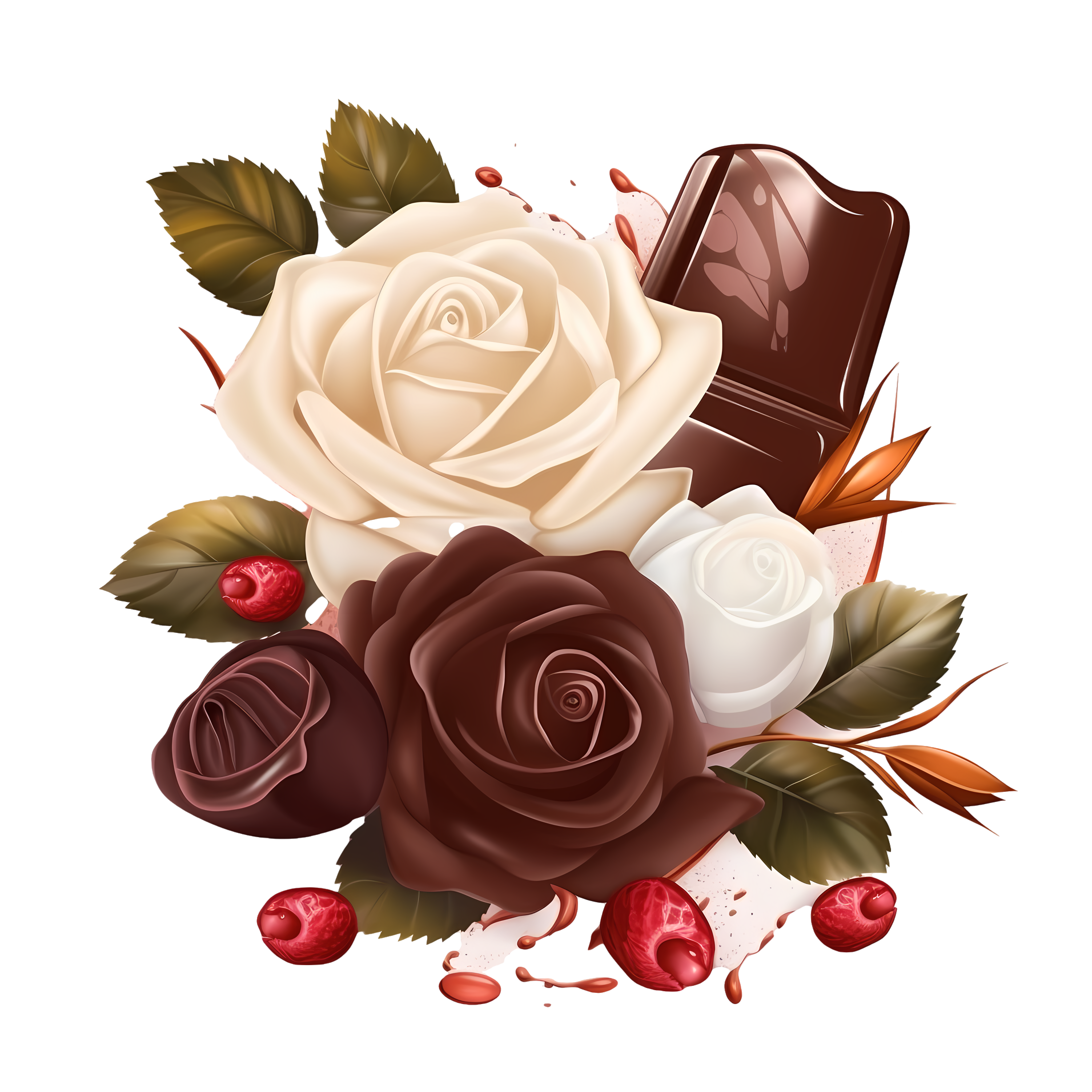 Chocolate Rose Illustration Design