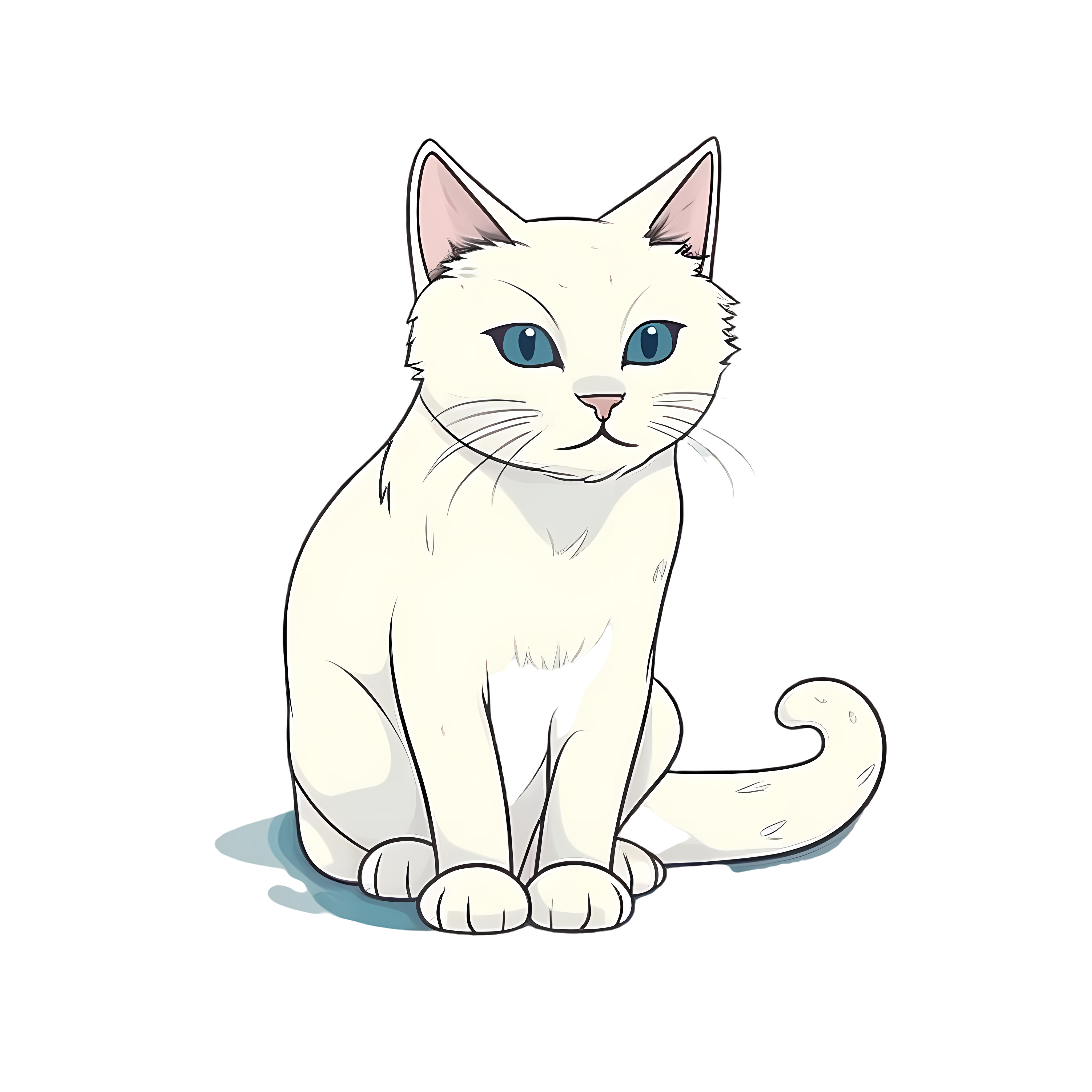 Cute white breed cat material