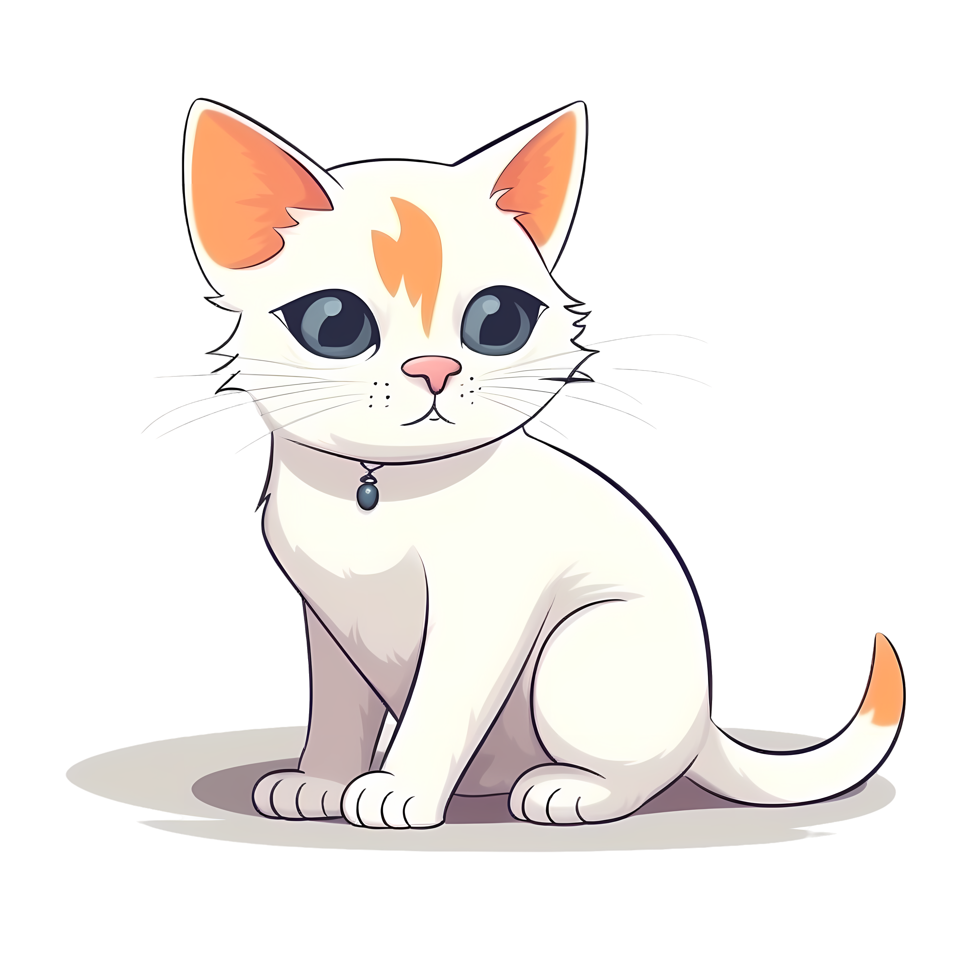 A delicate and noble cat image with a necklace
