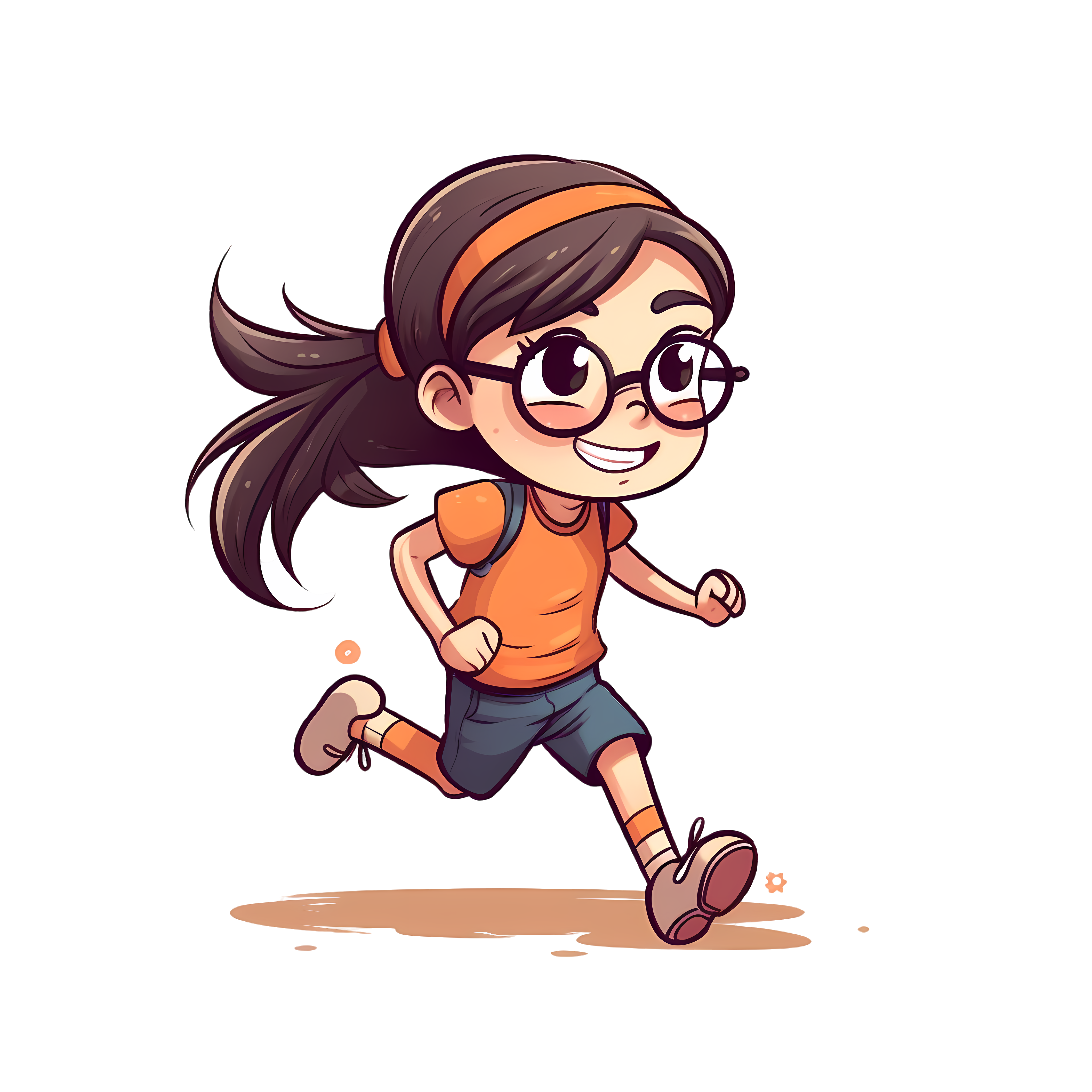 A picture of a vibrant girl running
