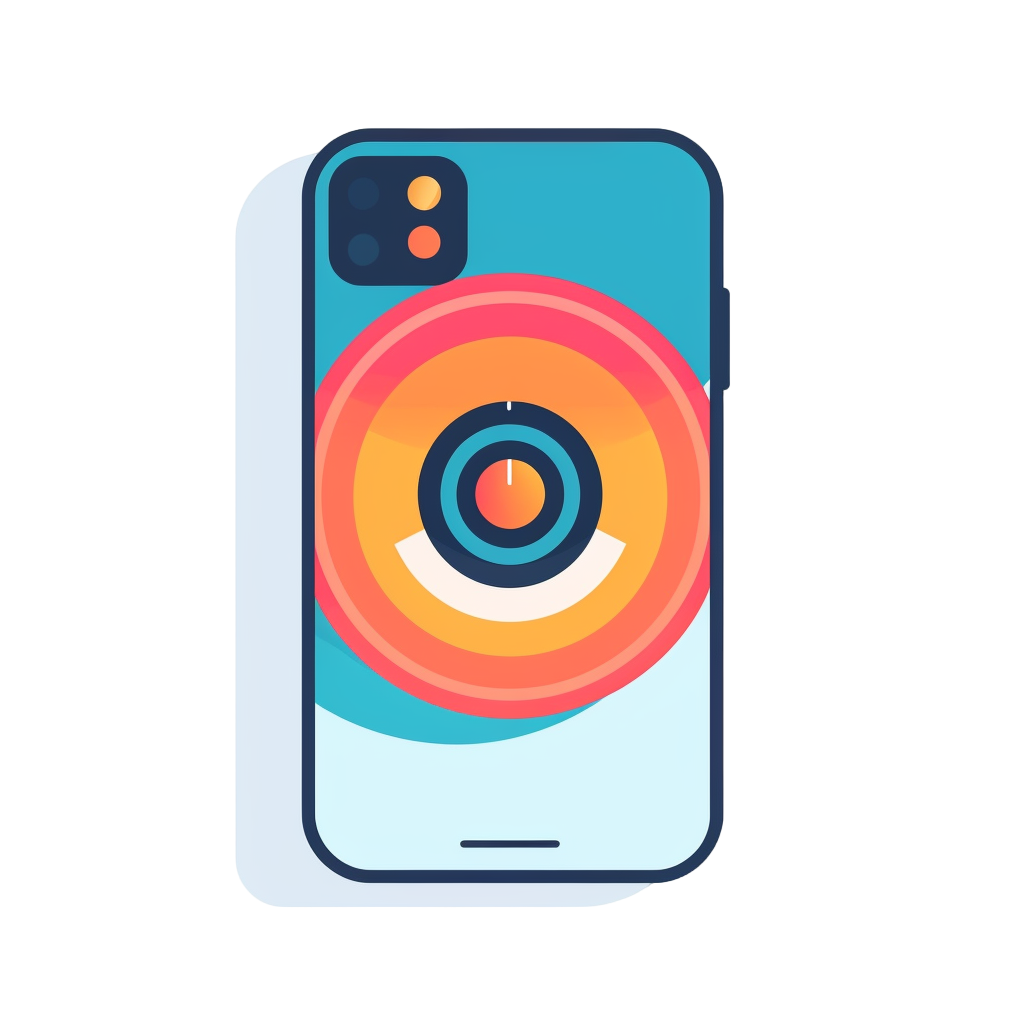 High-definition PNG material of a flat illustration of an Apple phone on a white background