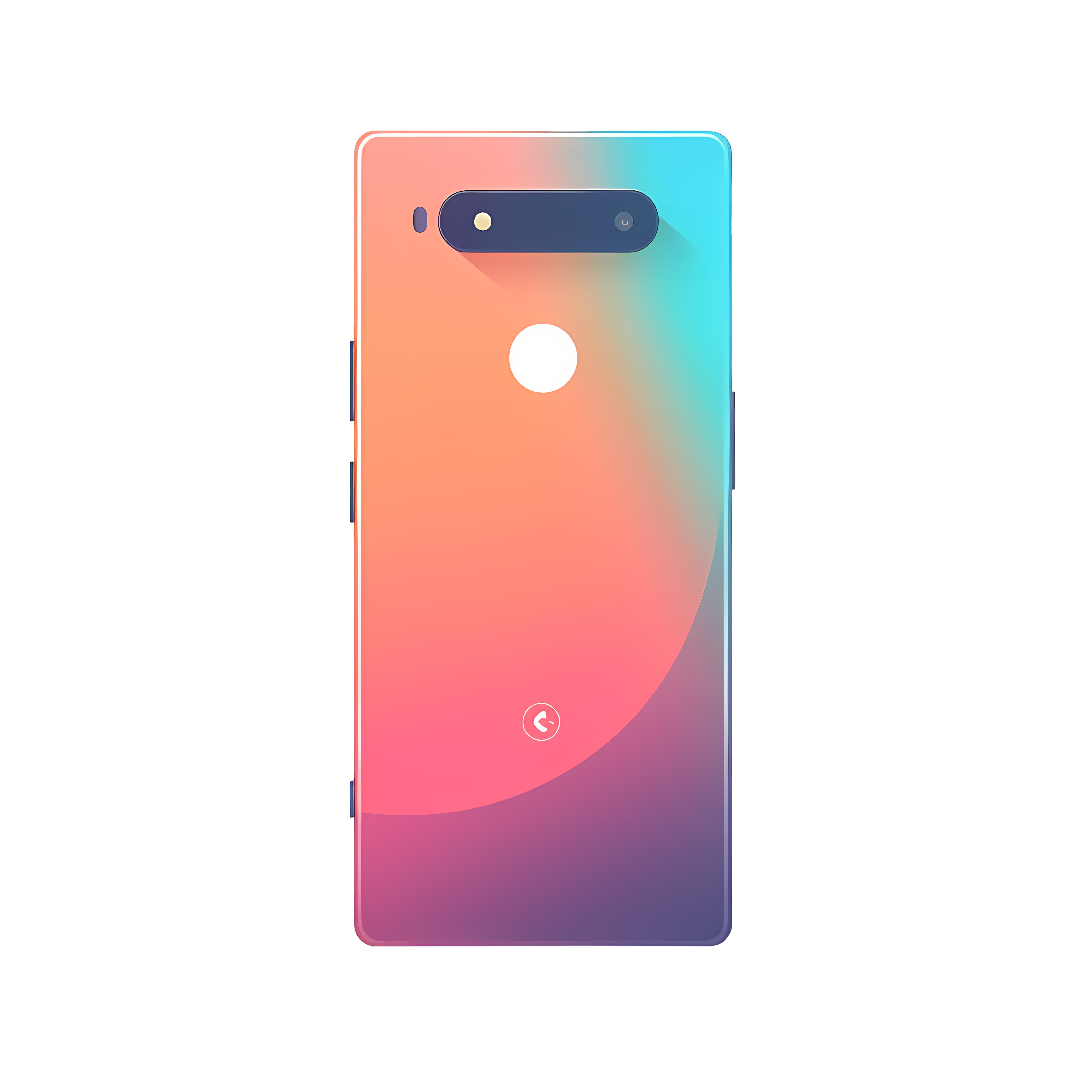 Colorful mobile phone back flat UI illustration material