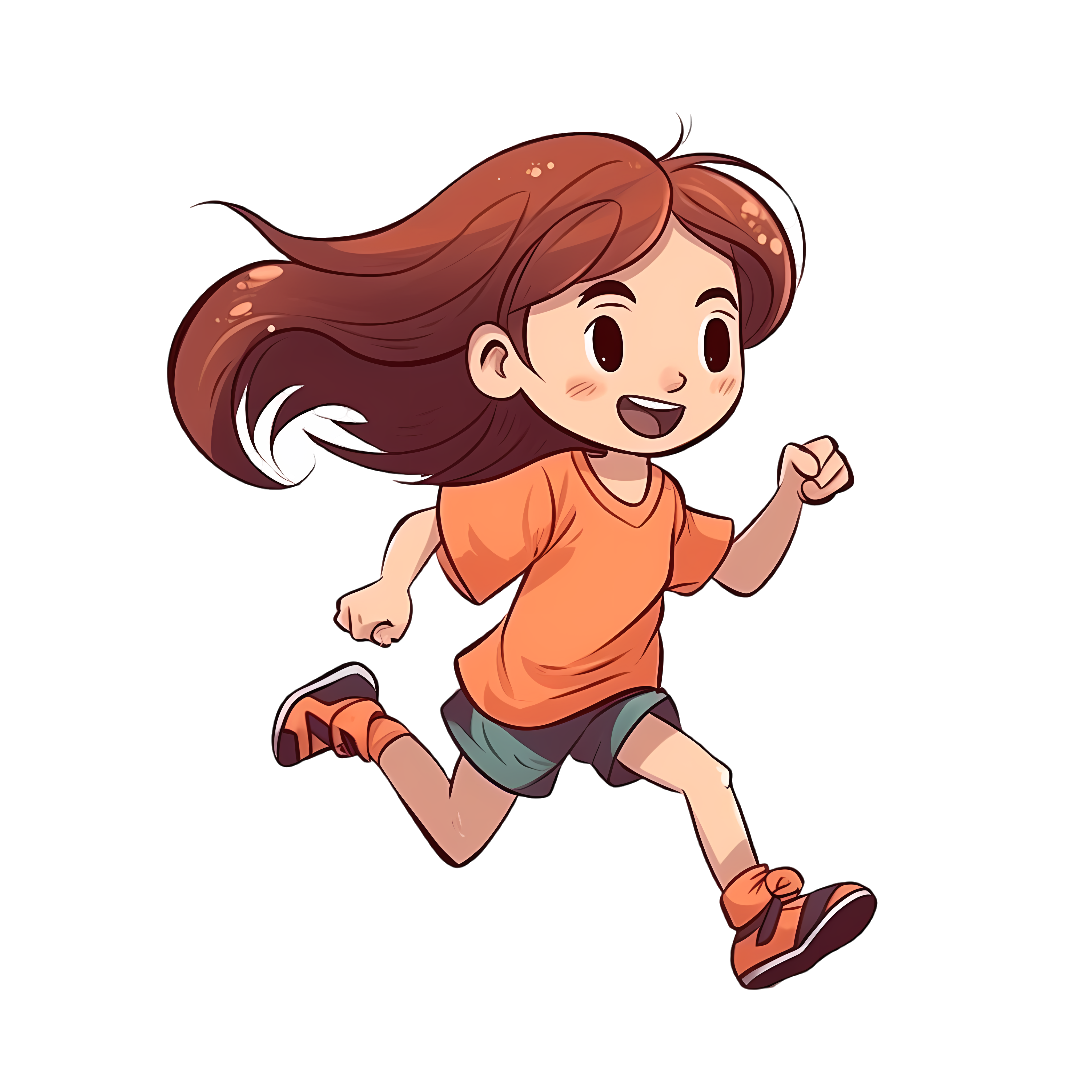 Fresh and lively image of a running girl
