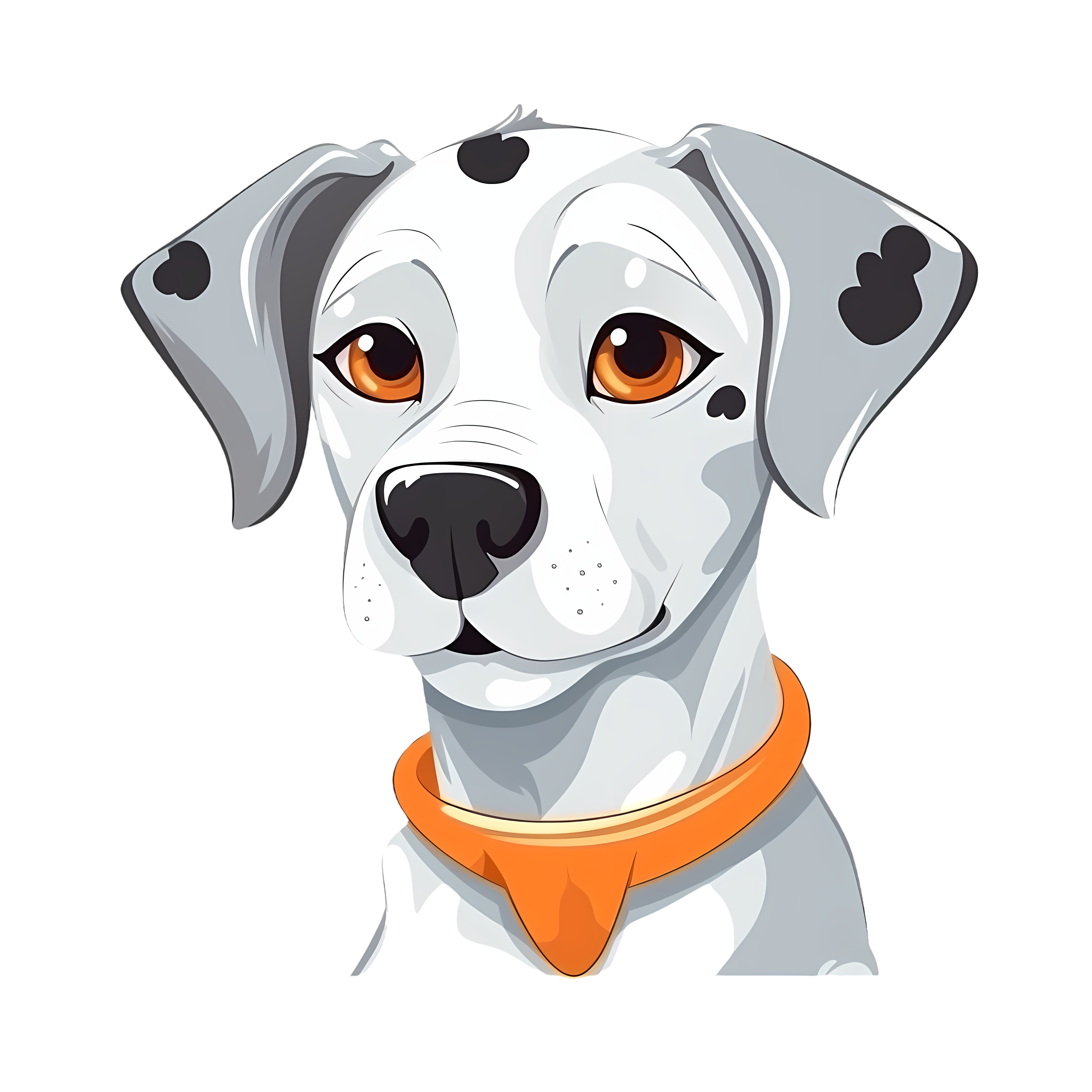 Commercially usable cute spotted dog avatar cartoon illustration