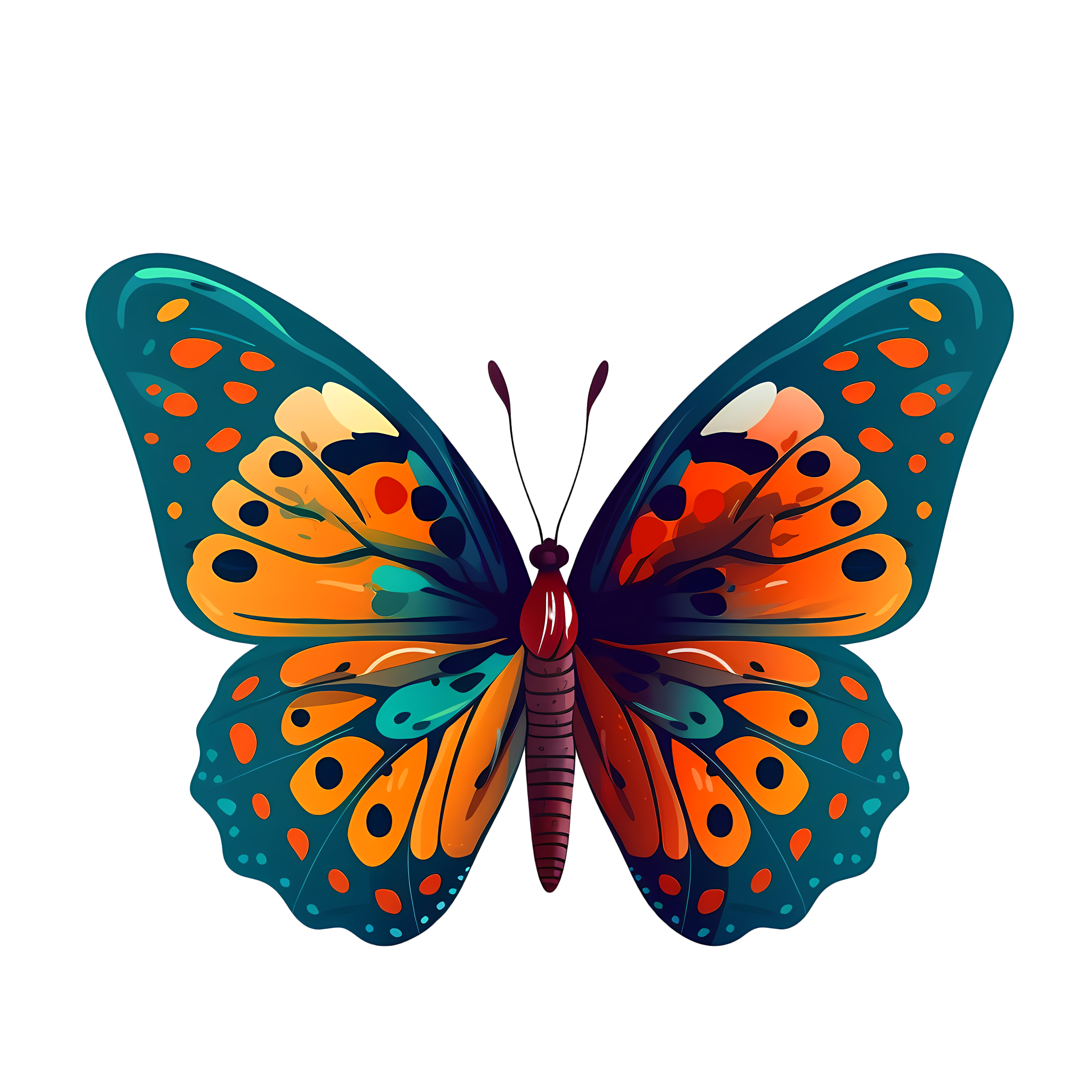 Colorful Cute Butterfly Illustration Material