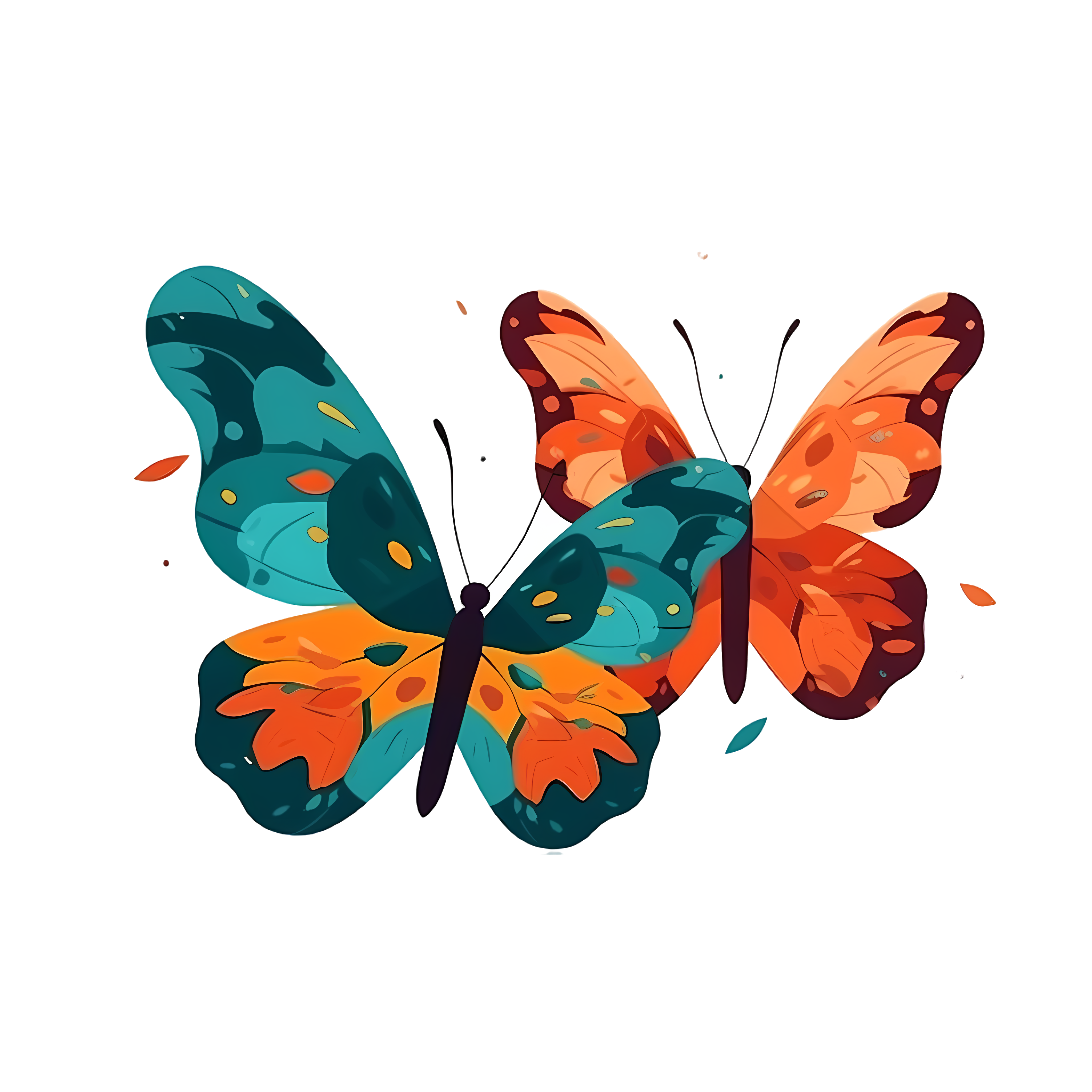 Flying butterflies graphic material