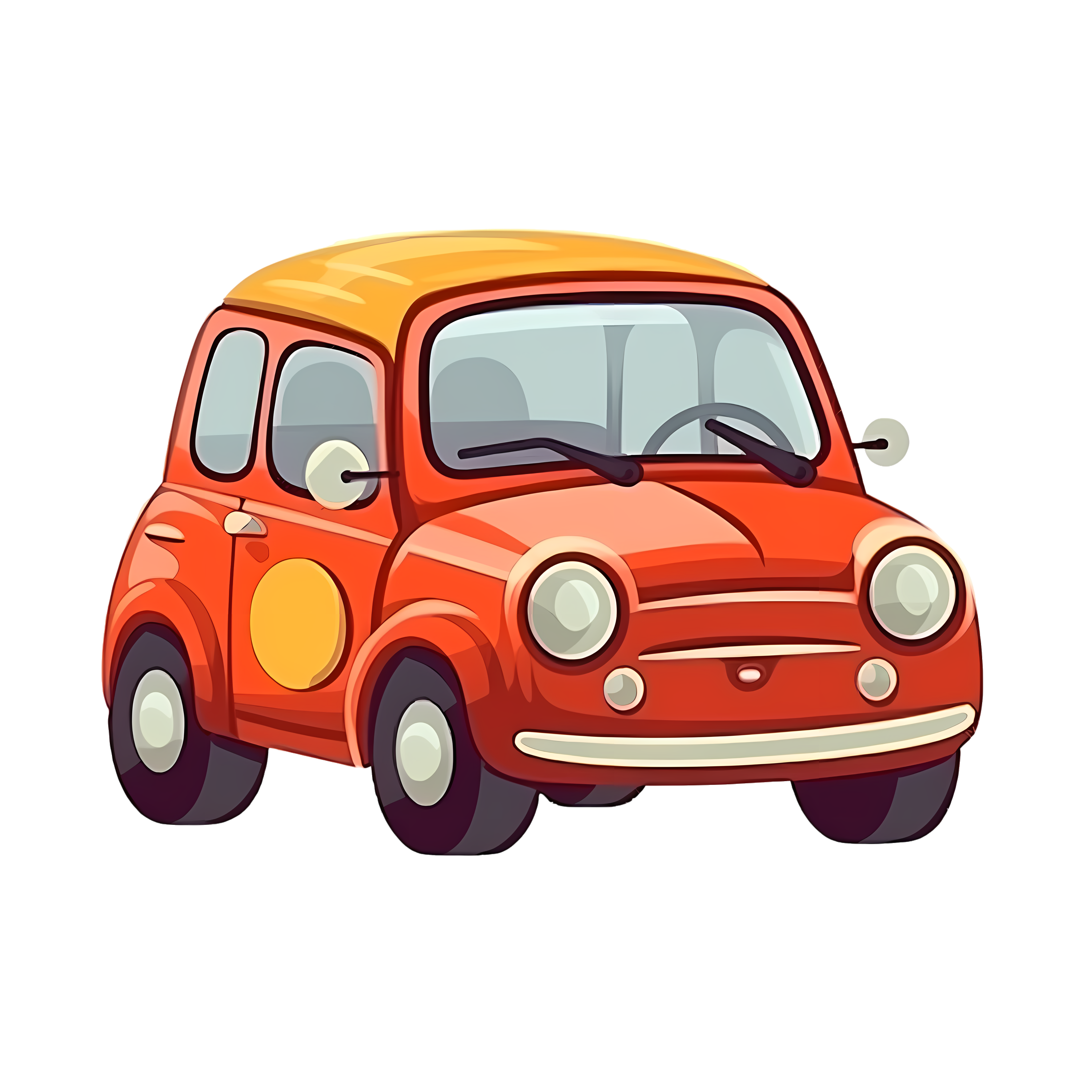 Travel transportation tool orange sedan element