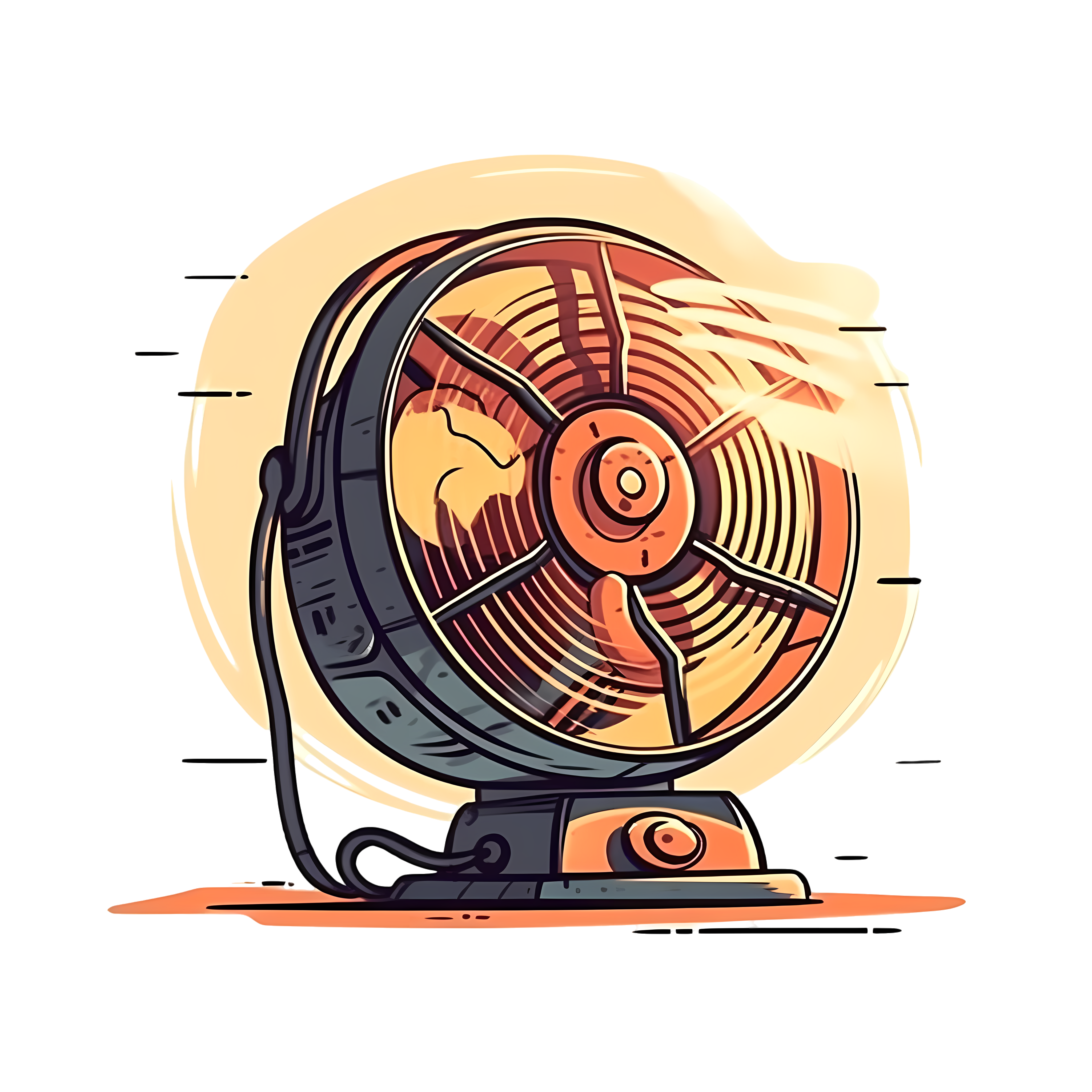 Summer Electric Fan Cartoon Vector Illustration