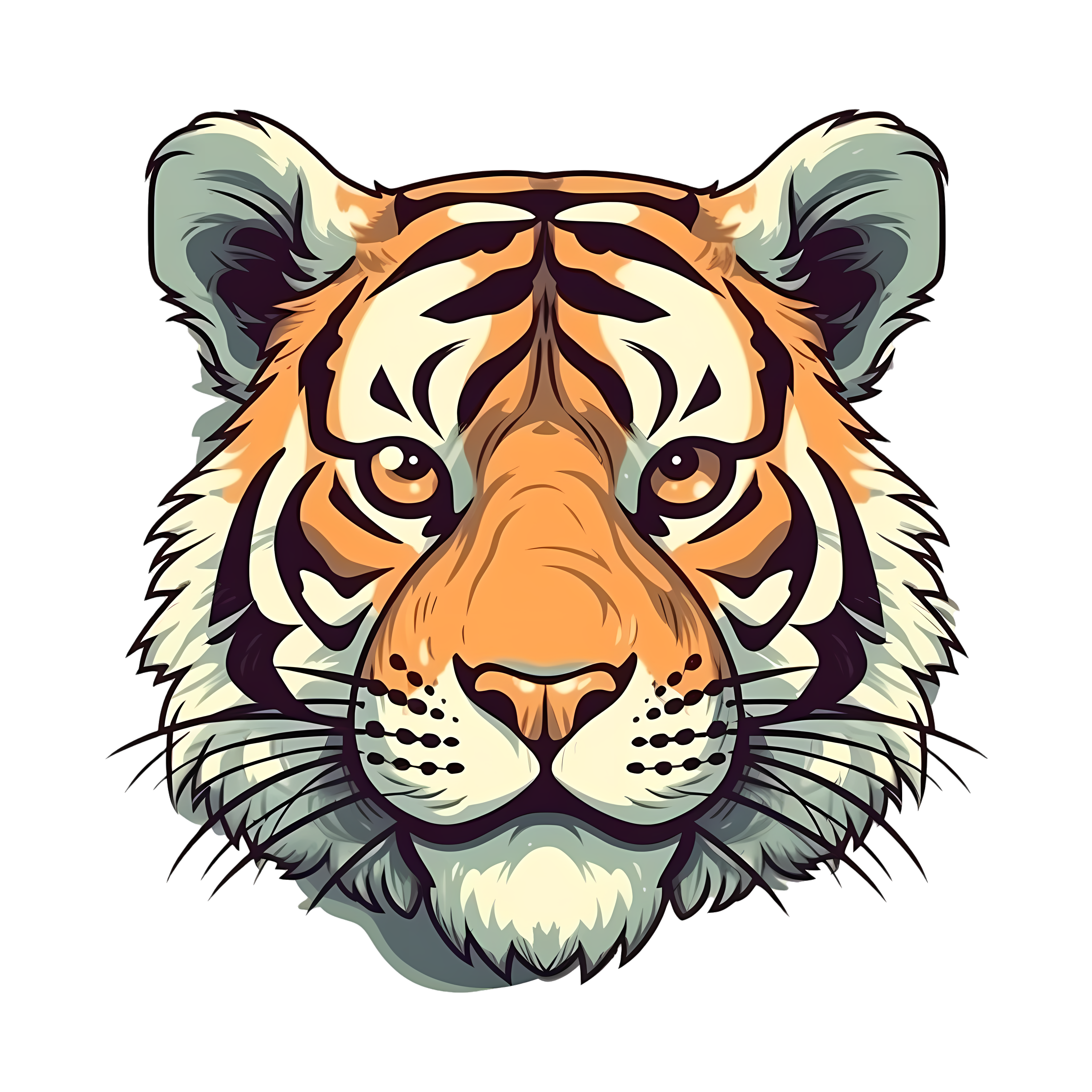 Fresh Cartoon Tiger Vector Illustration