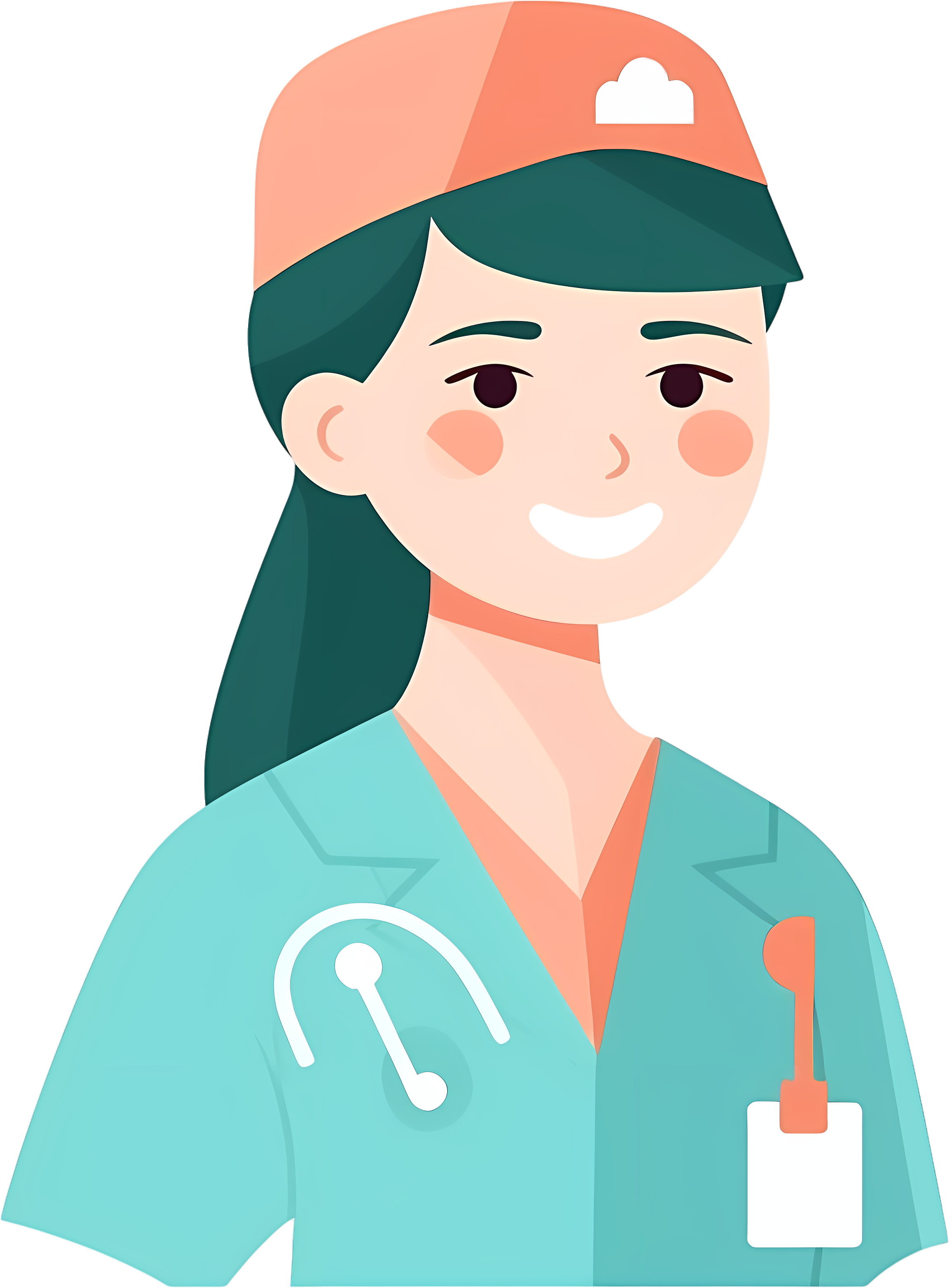 Illustration design materials of female nurses in hospitals