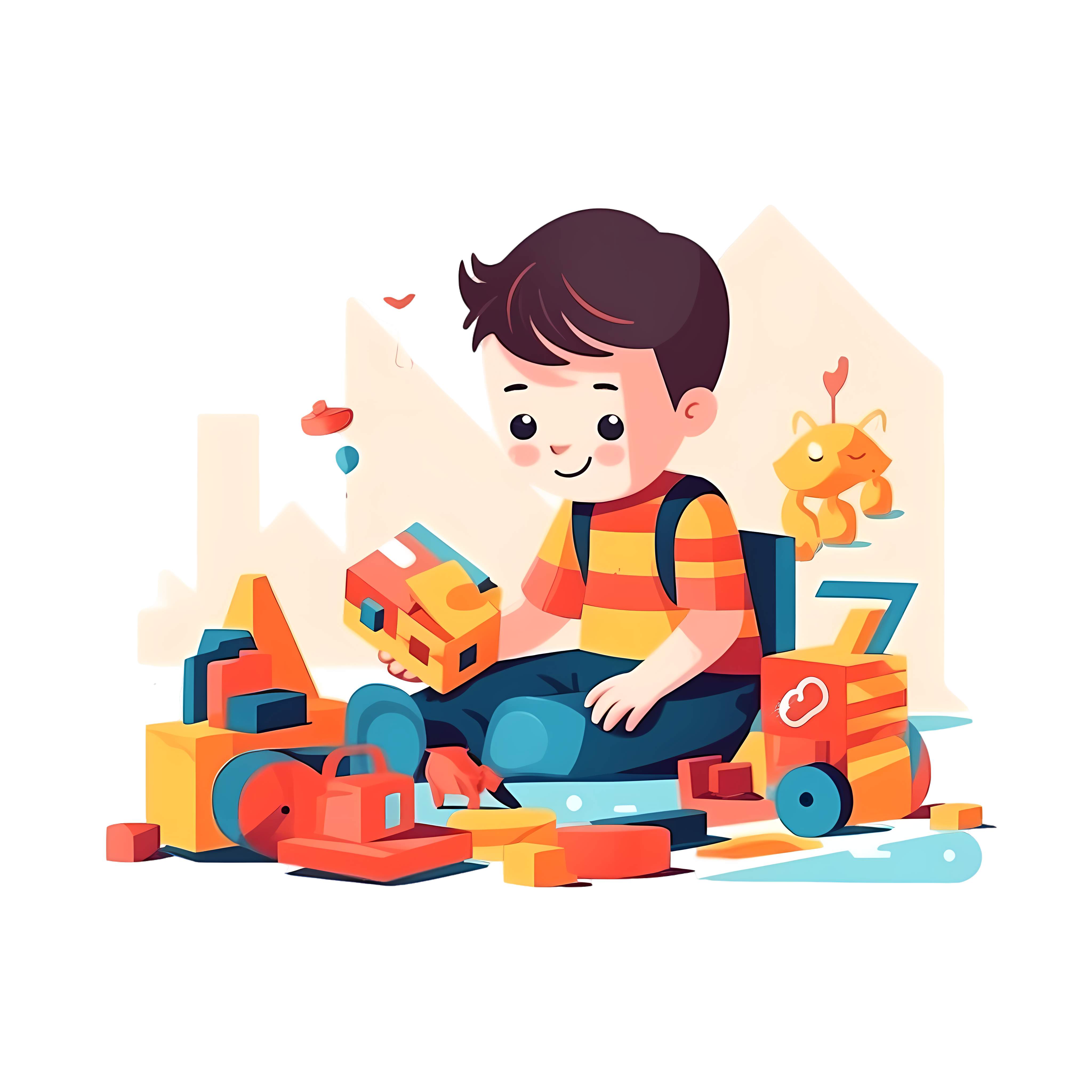 Brightly Colored Children's Toy Playground Graphic Material