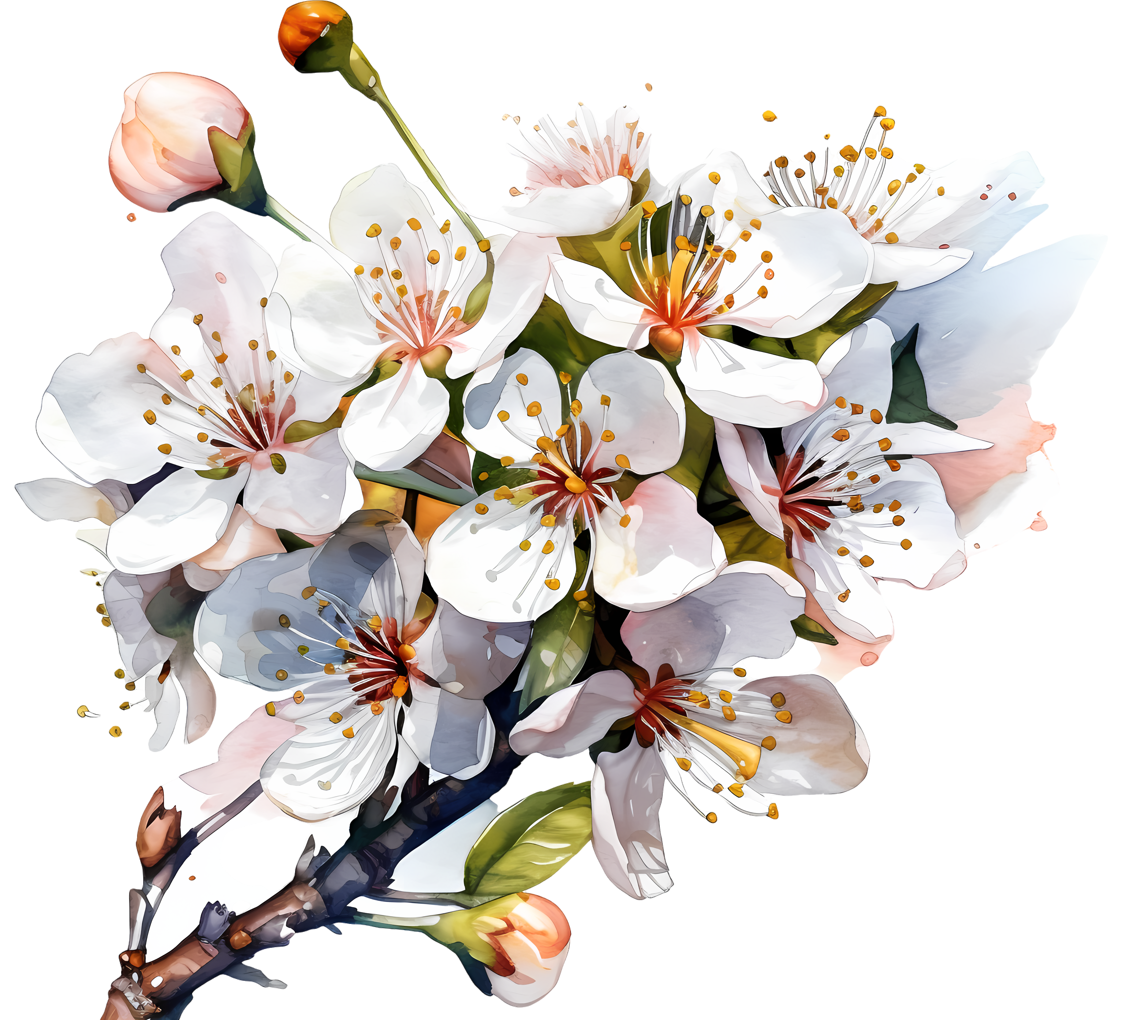 Beautiful cherry blossoms in full bloom for commercial use