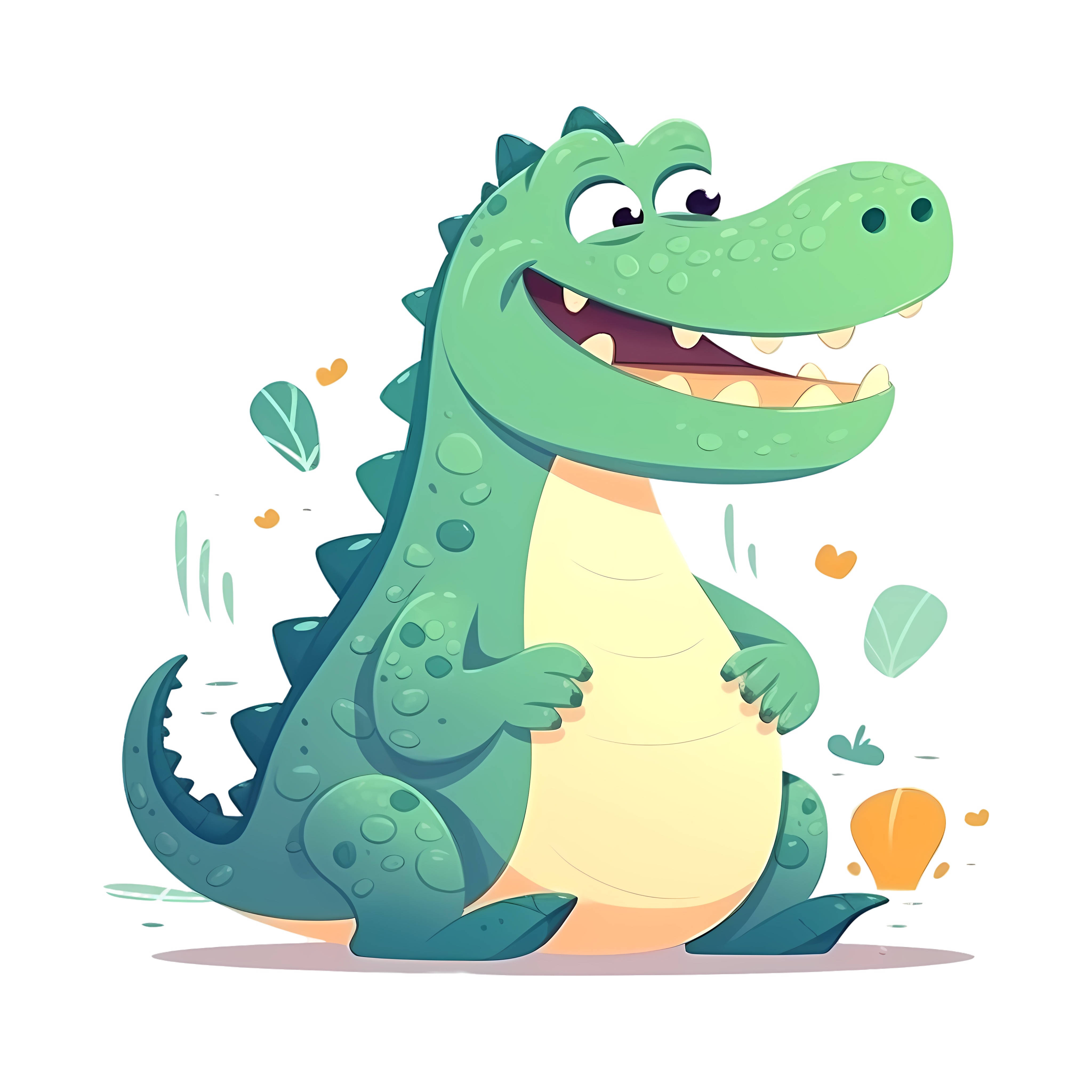 Cute Fat Crocodile Vector Illustration