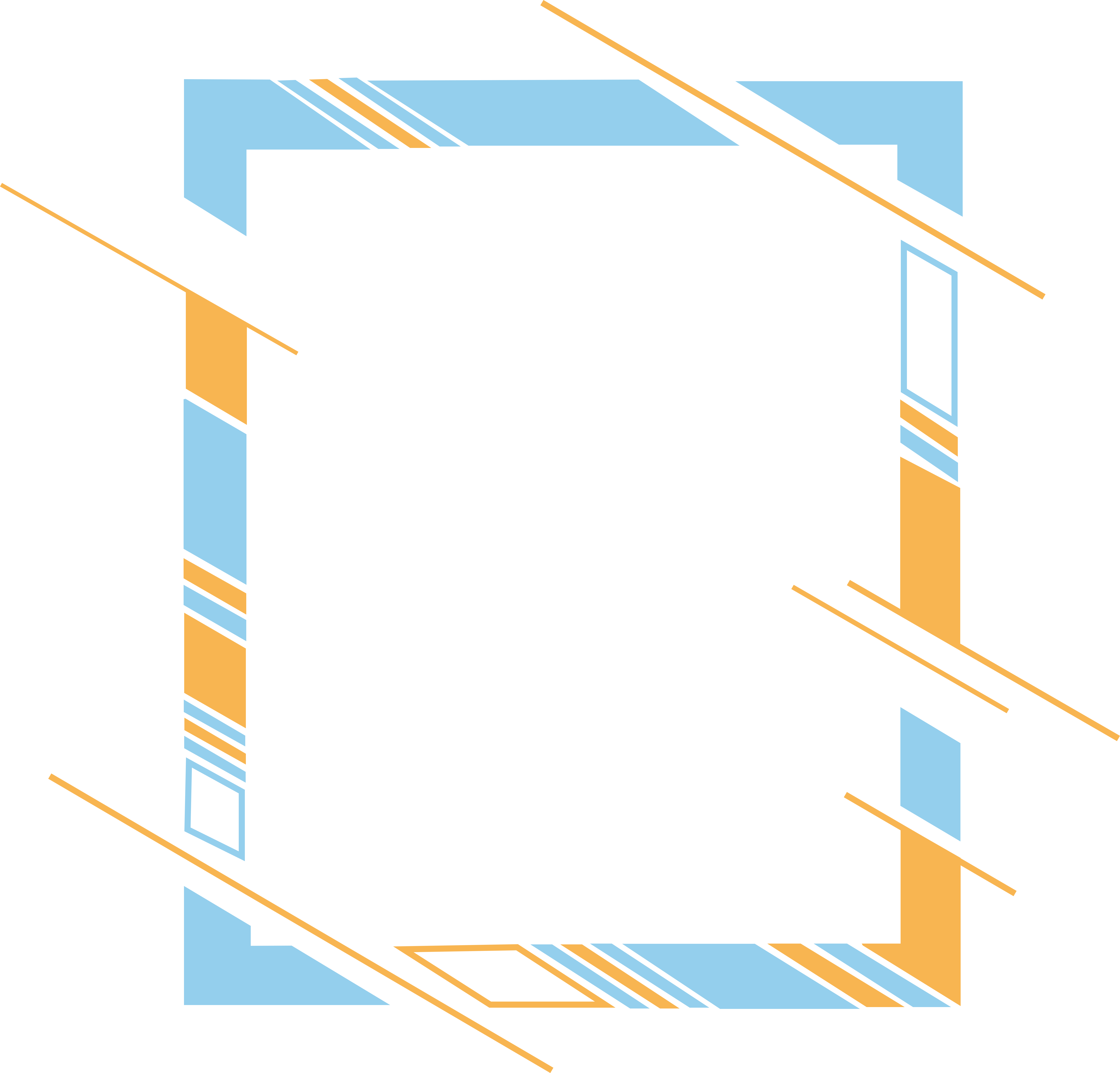 Beautiful colorful line border illustration material