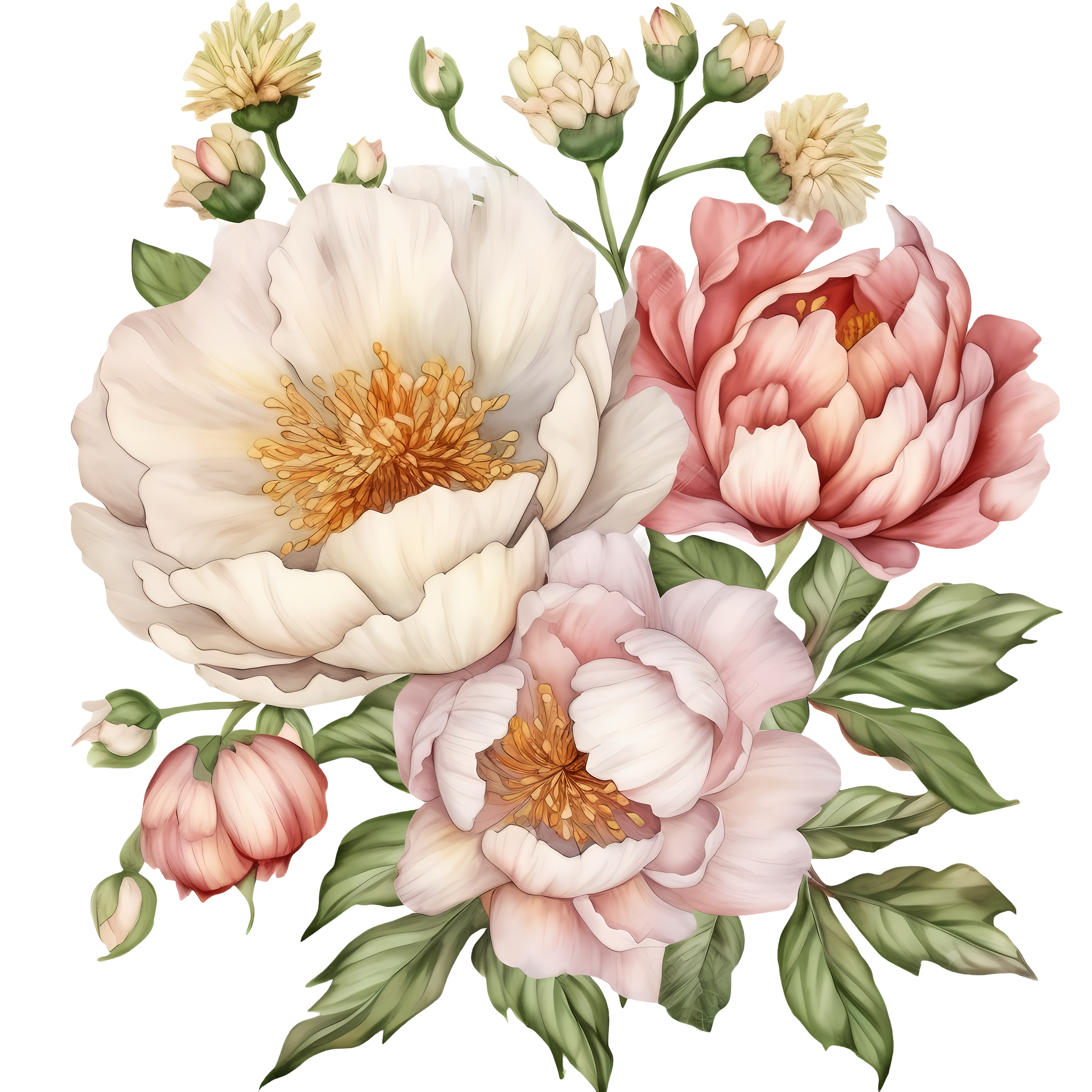 Elegant Peony Creative Design Material