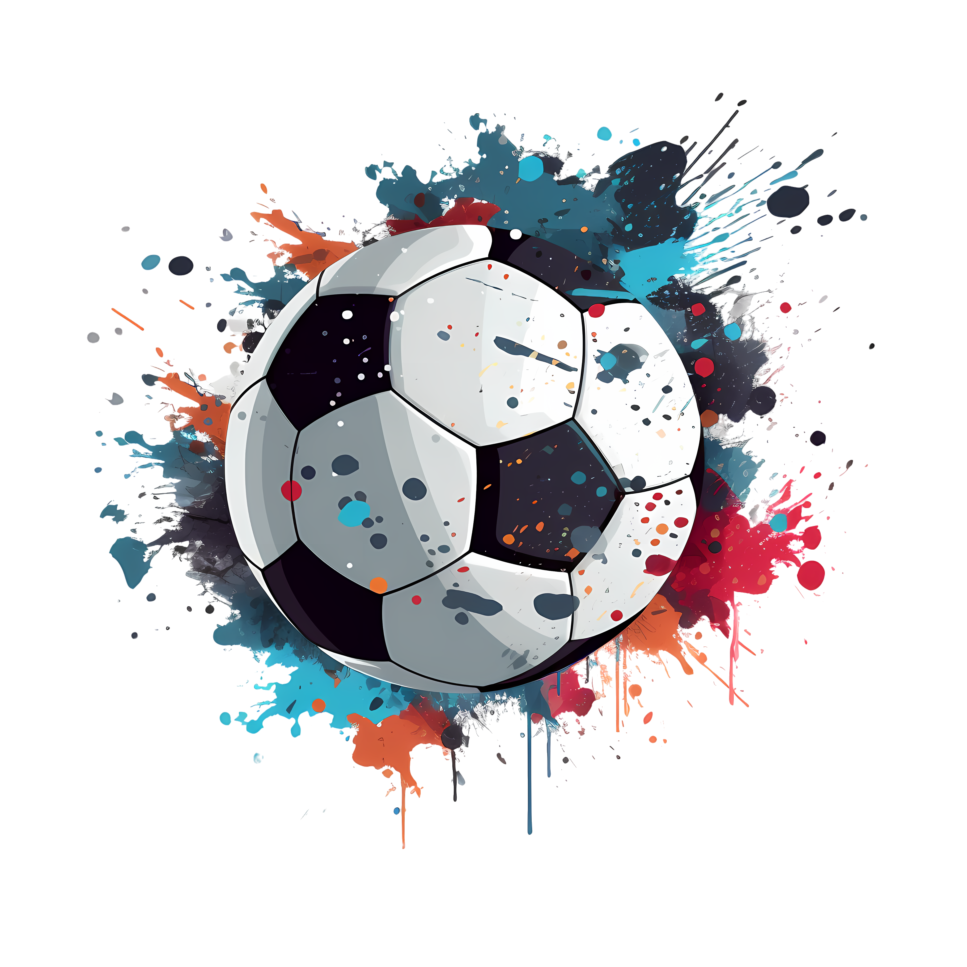 Colorful football illustration high-definition PNG material