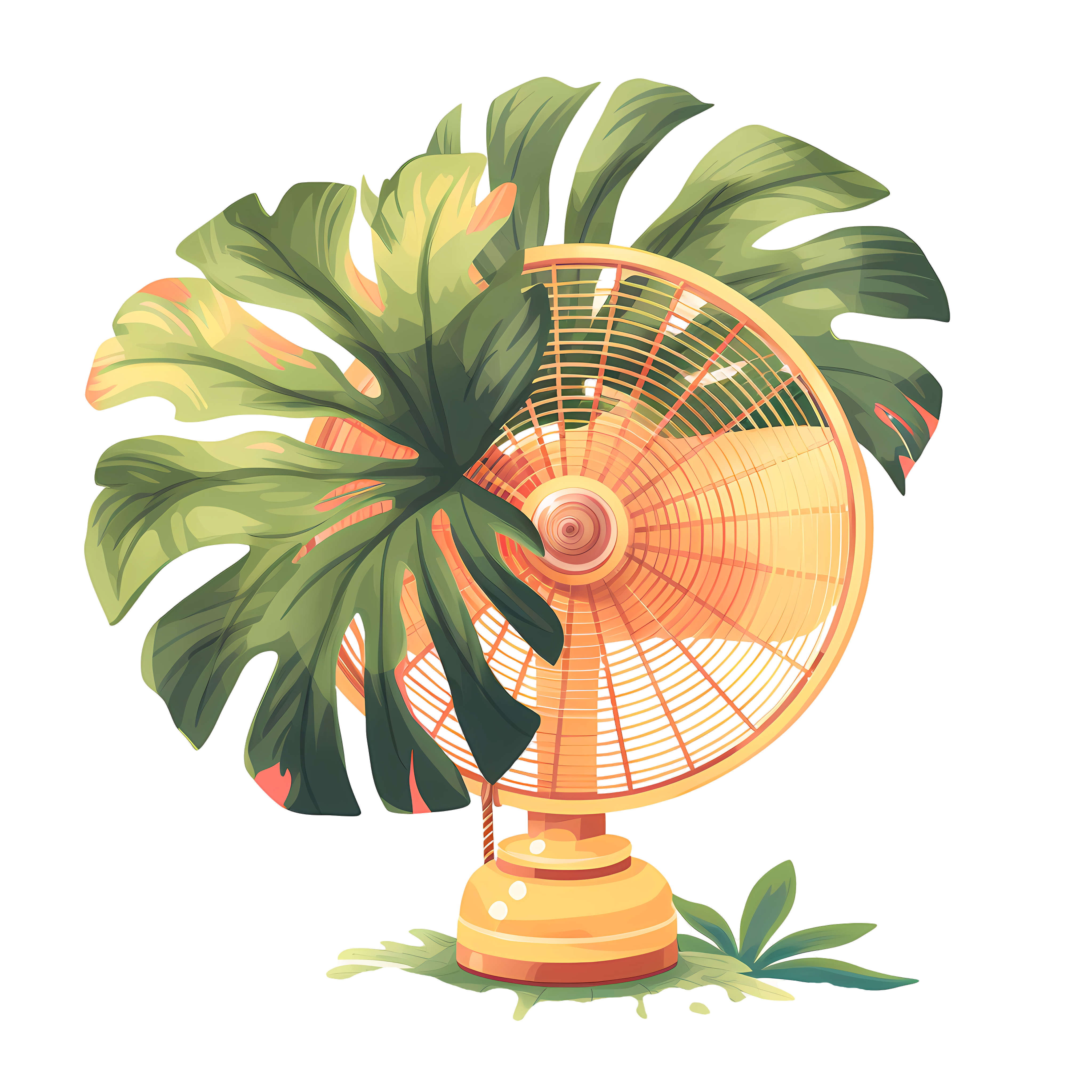 Summer Tropical Style Small Fan Vector Illustration