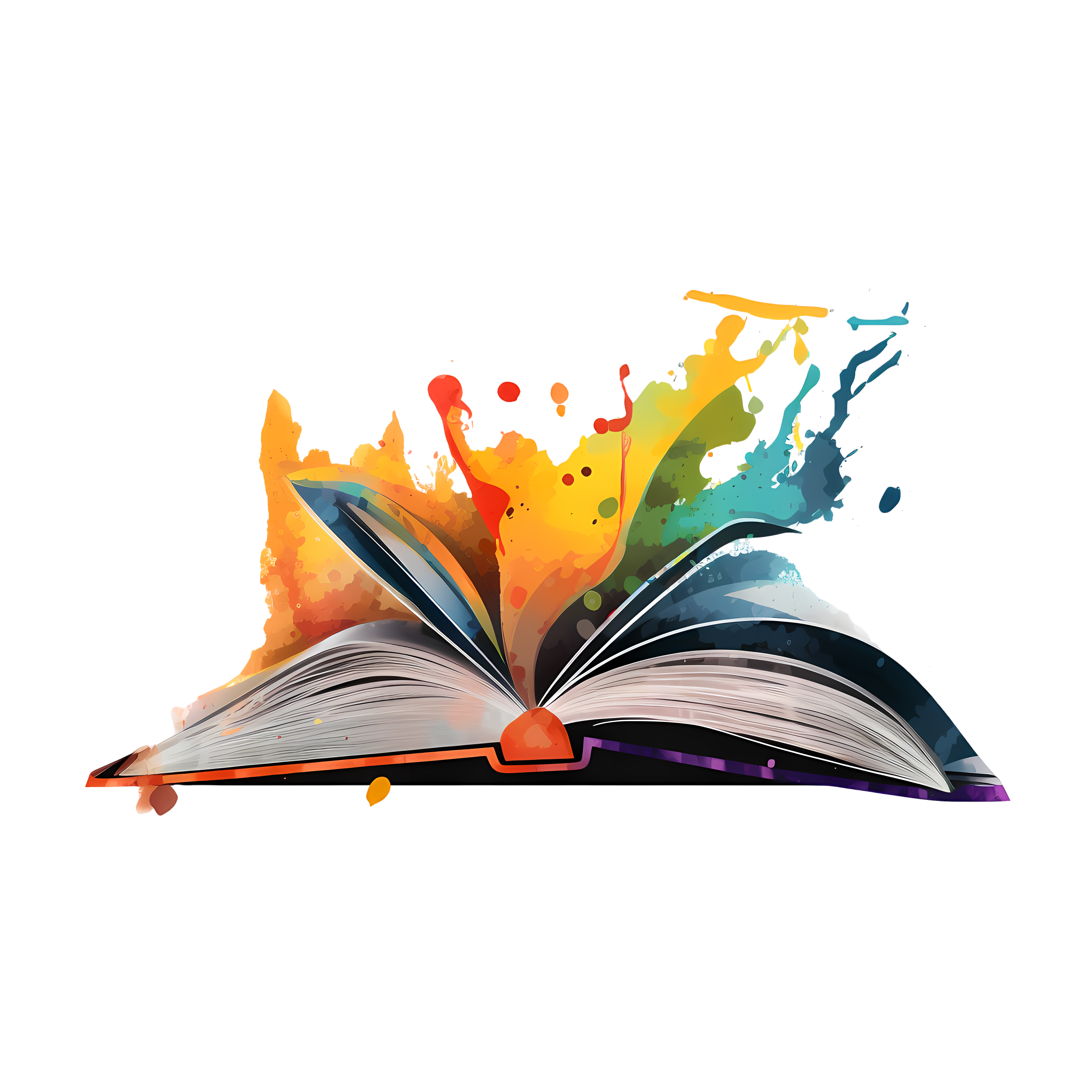 Open colorful book commercial illustration material