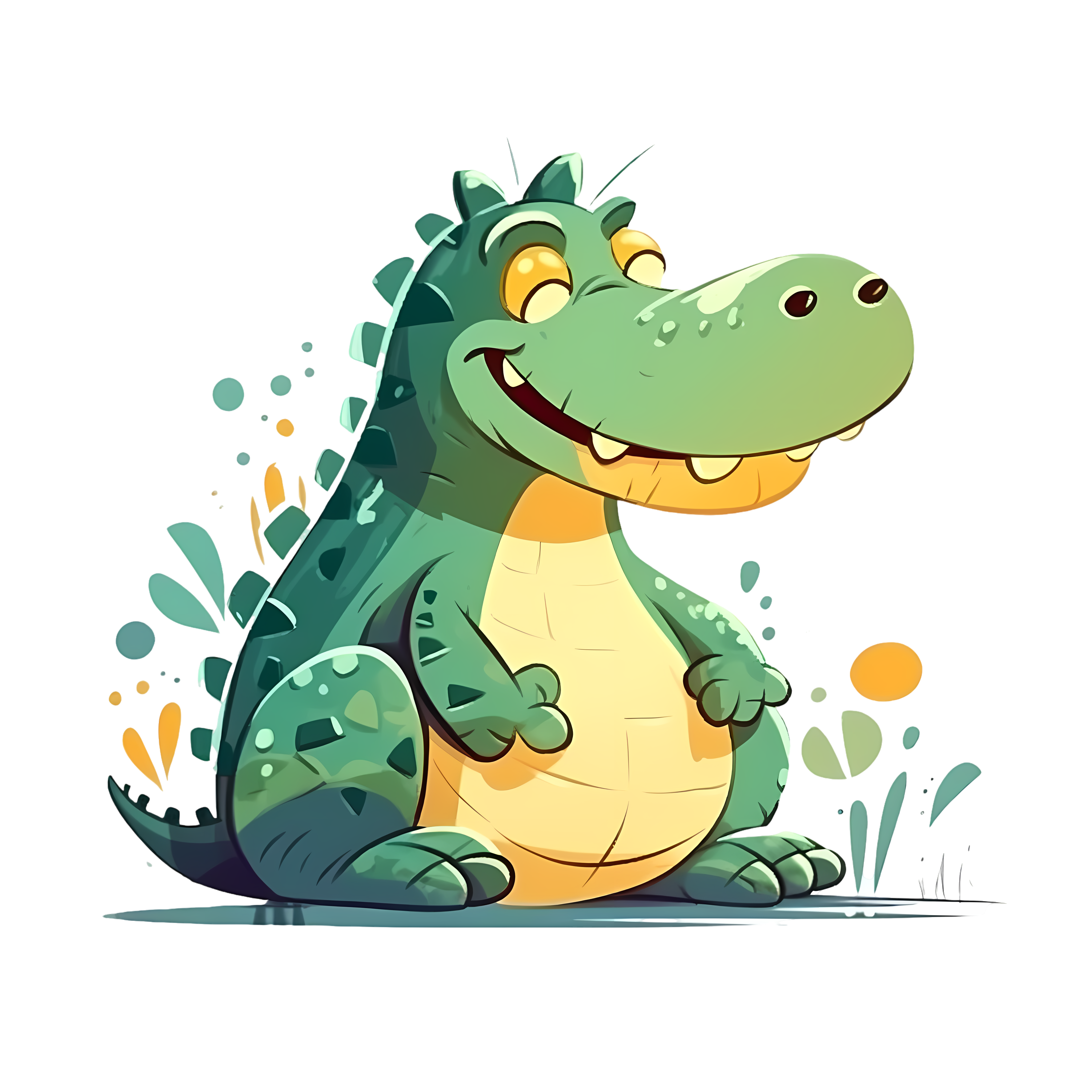 Cute Fat Crocodile Vector Image