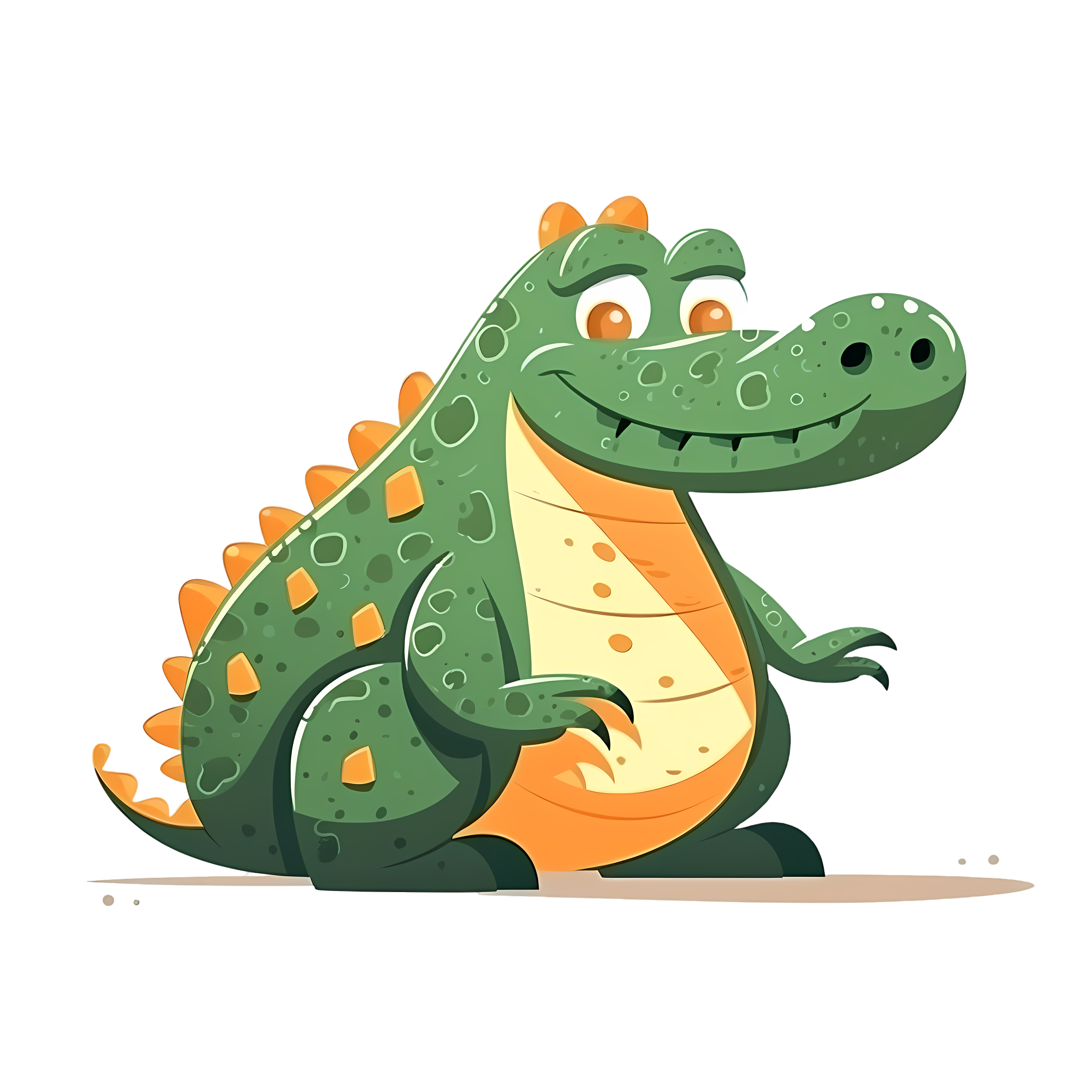Cute Fat Crocodile Commercial Illustration Design Elements
